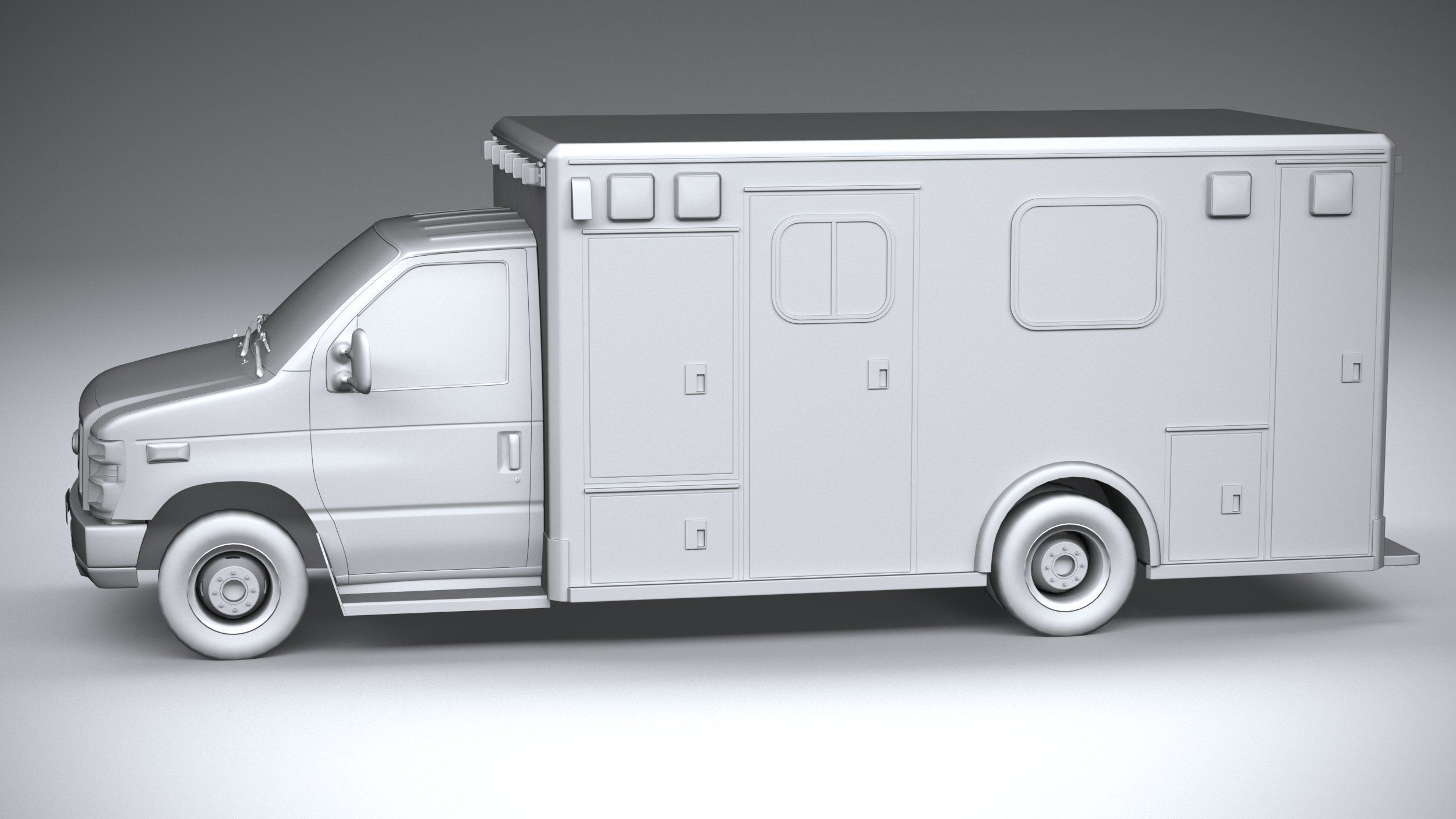 E-450 Ambulance 2011 LowPoly 3D model_22
