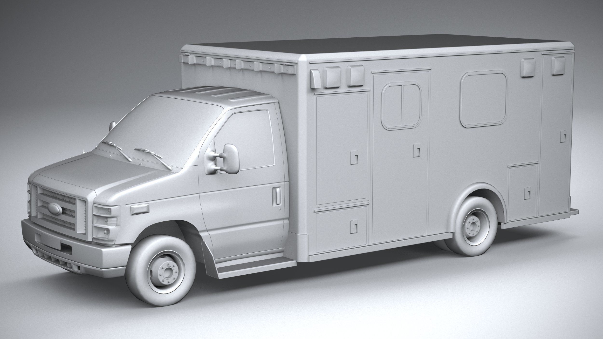 E-450 Ambulance 2011 LowPoly 3D model_19