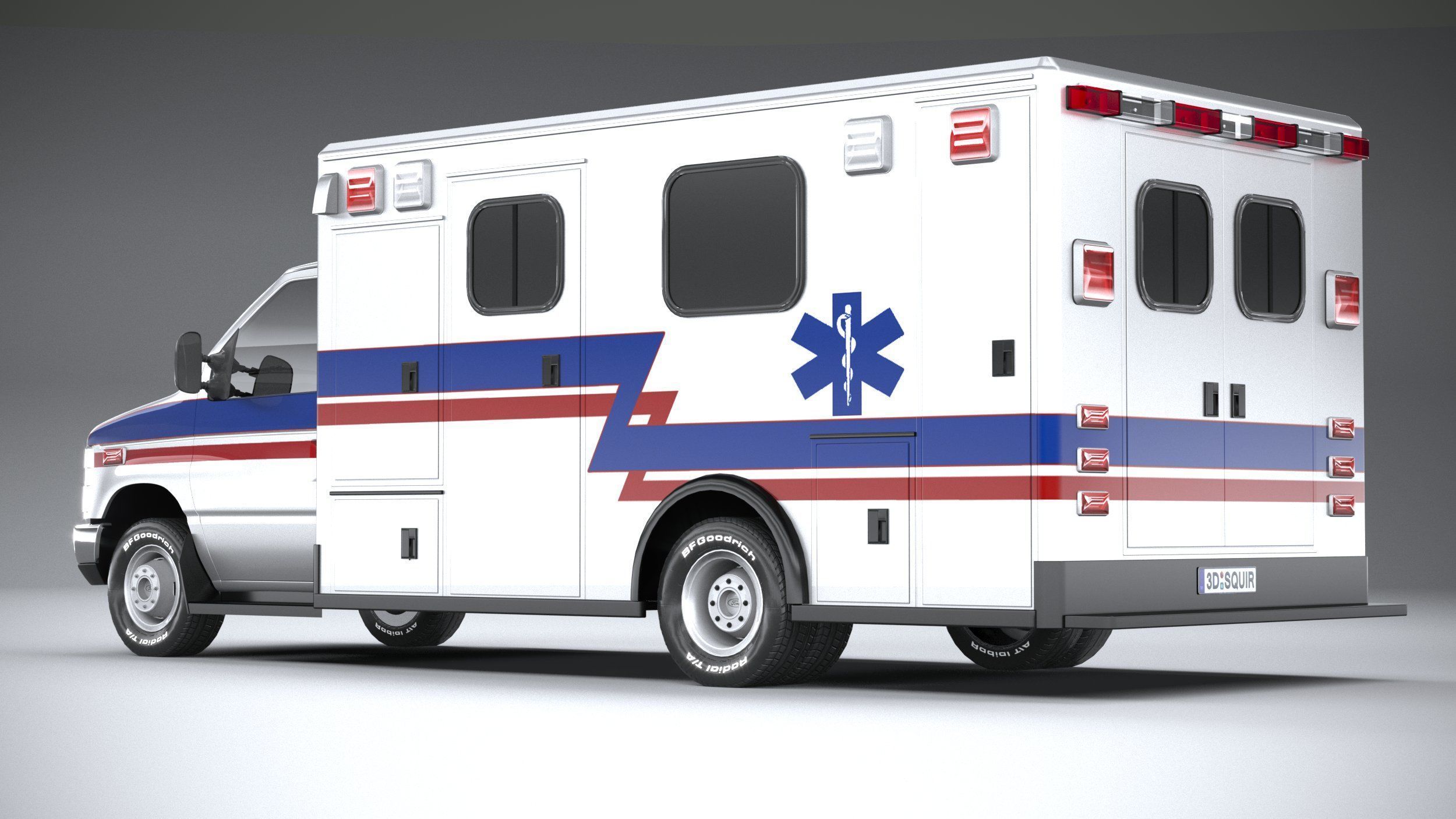 E-450 Ambulance 2011 LowPoly 3D model_5