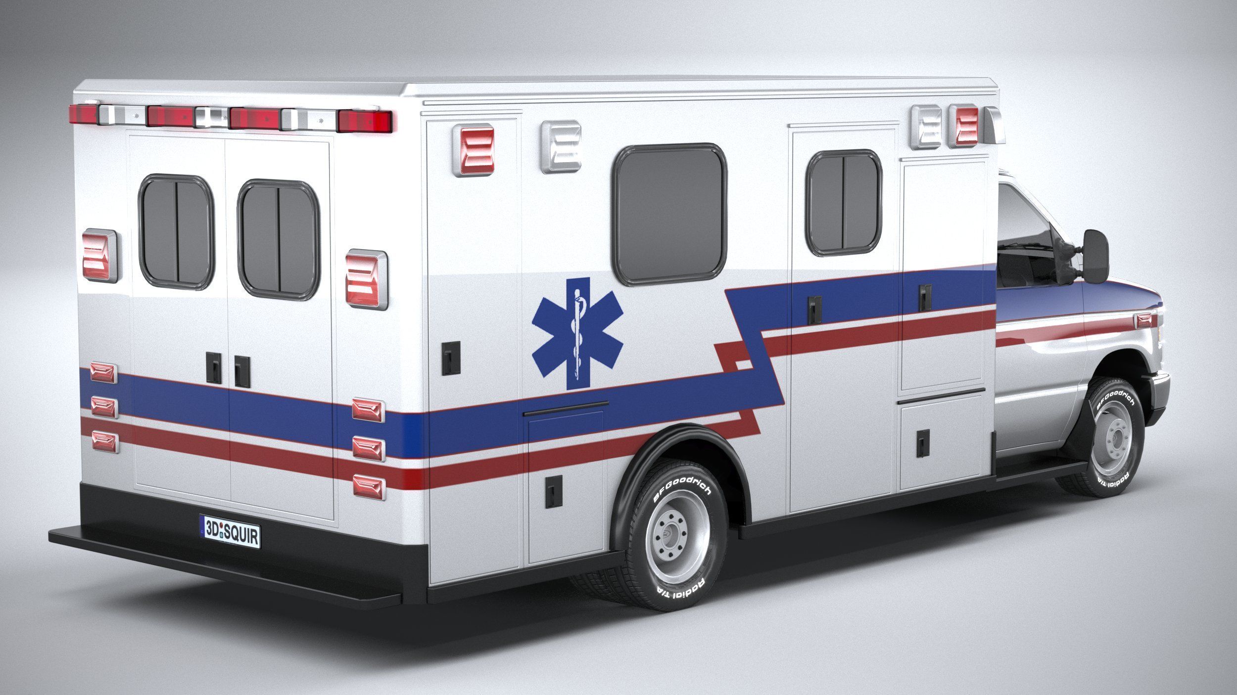 E-450 Ambulance 2011 LowPoly 3D model_17