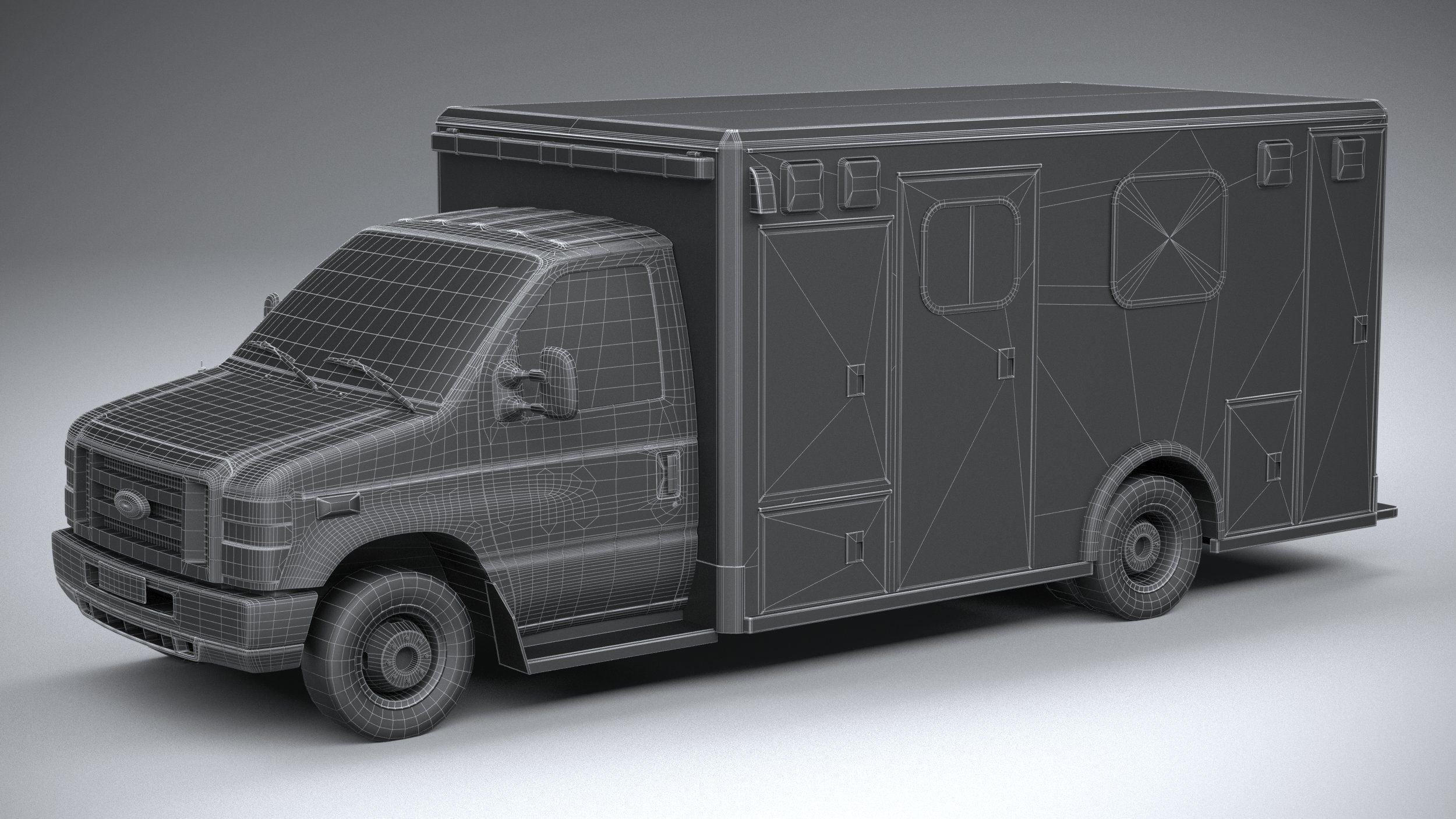 E-450 Ambulance 2011 LowPoly 3D model_26