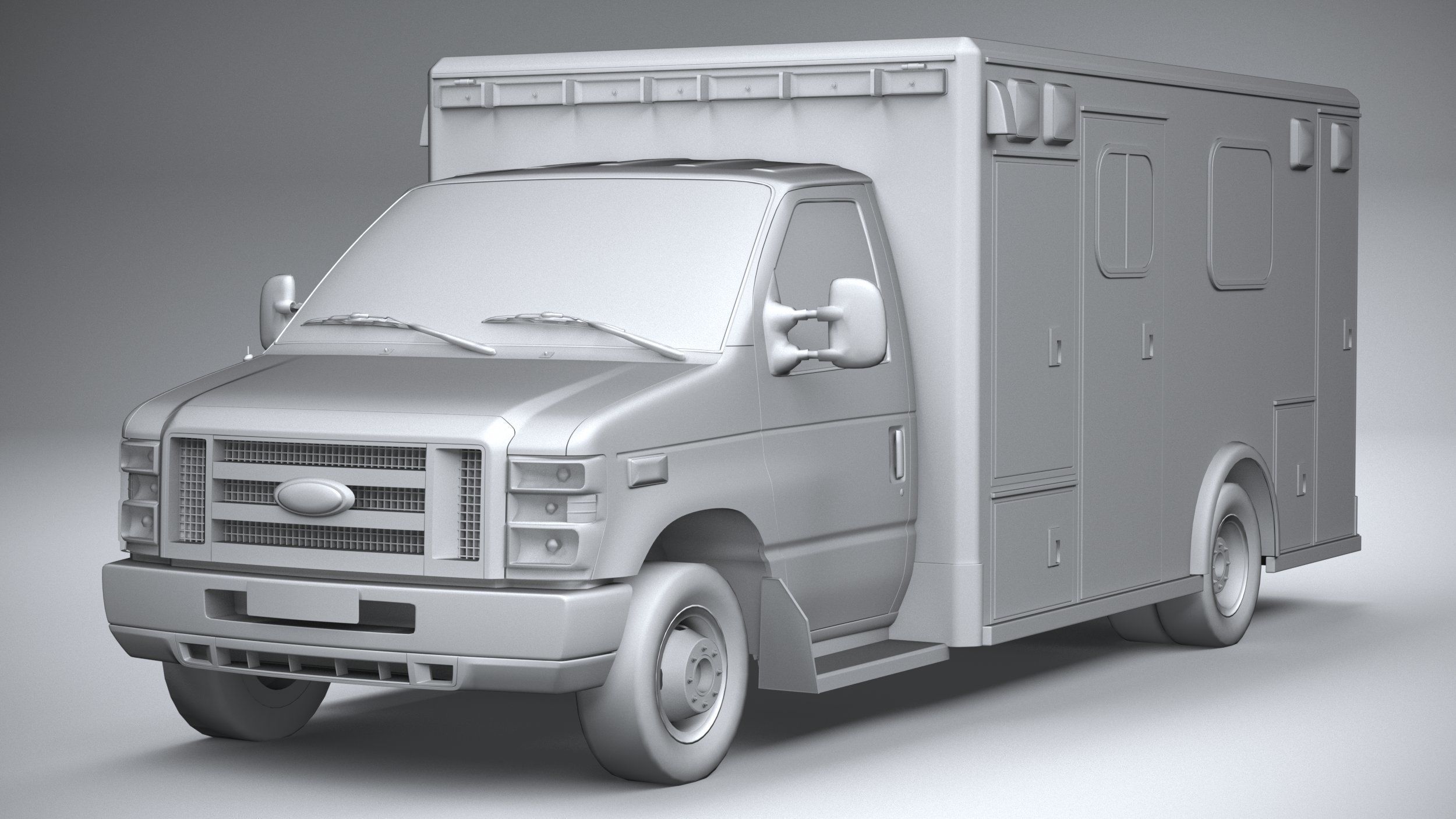 E-450 Ambulance 2011 LowPoly 3D model_20