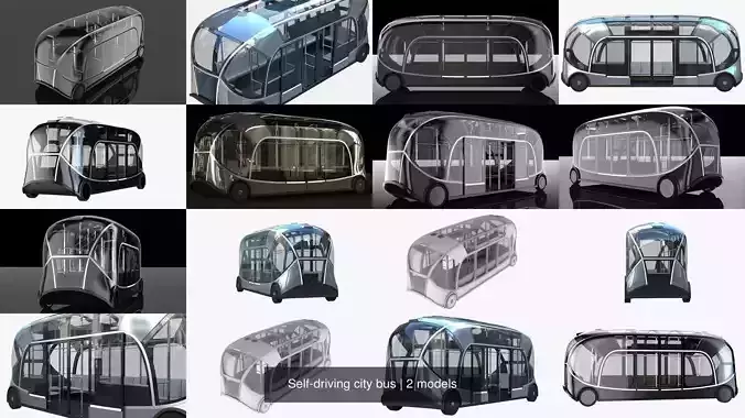 Self-driving city bus 3D Model Collection