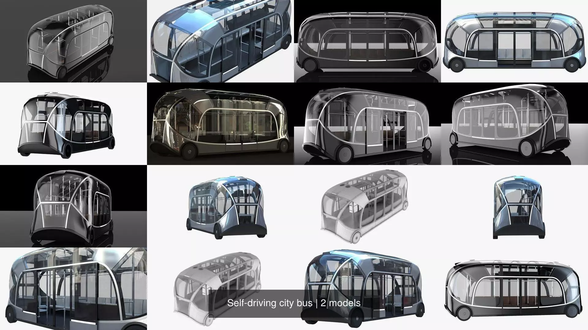 Self-driving city bus 3D Model Collection_0