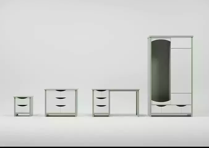 Hospital table and cabinet set