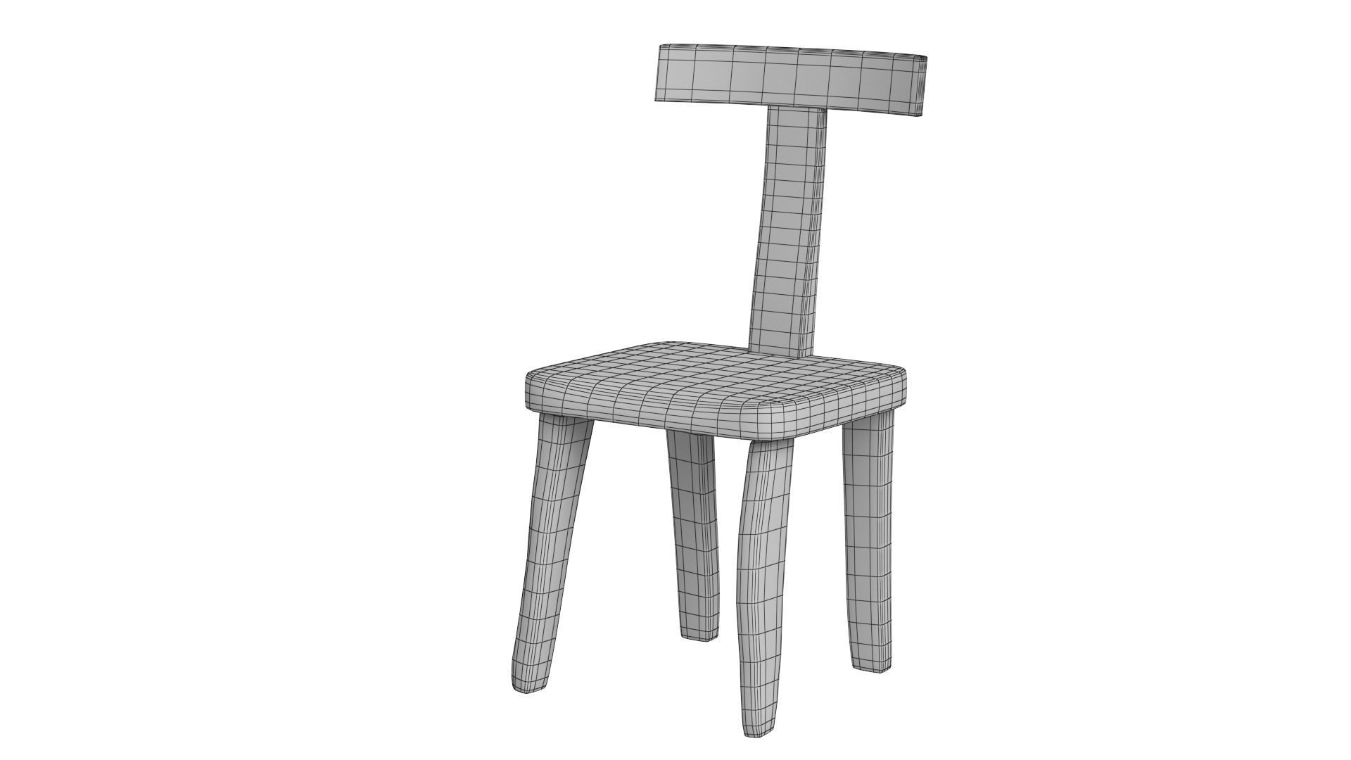Sculptural Dining Table V8 and T-Chairs 3D model_22