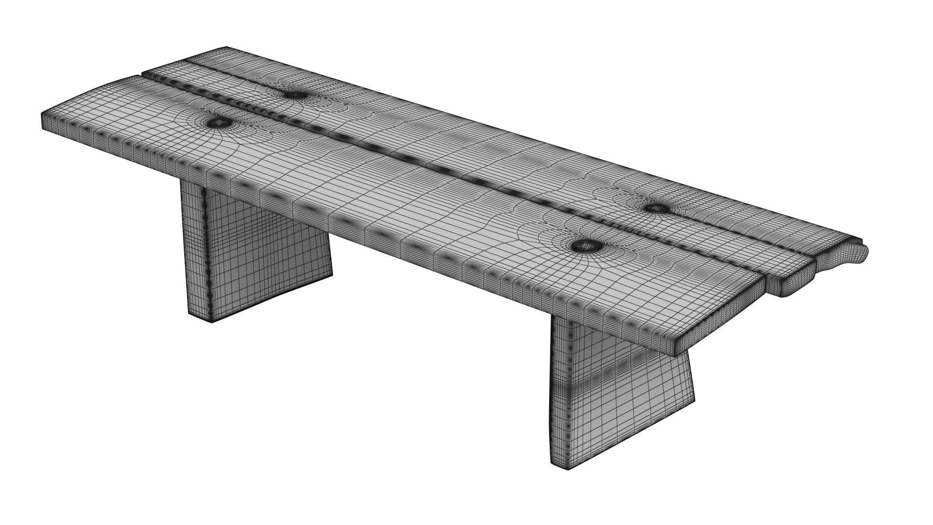 Sculptural Dining Table V8 and T-Chairs 3D model_25