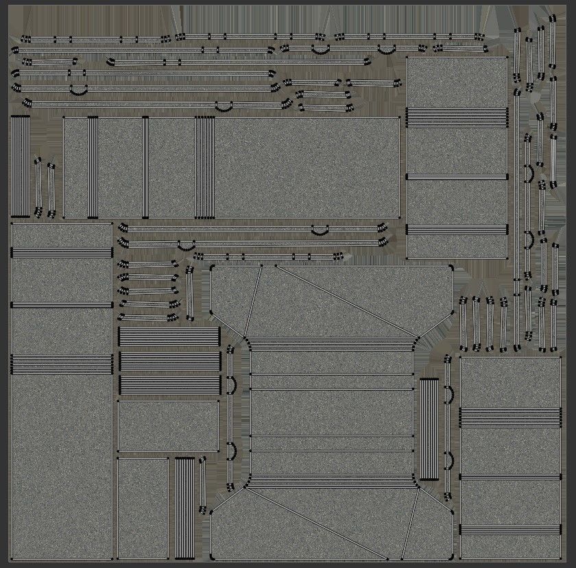 Self-locking I-shaped paving block Low-poly 3D model_7