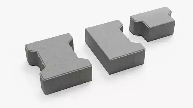 Self-locking I-shaped paving block