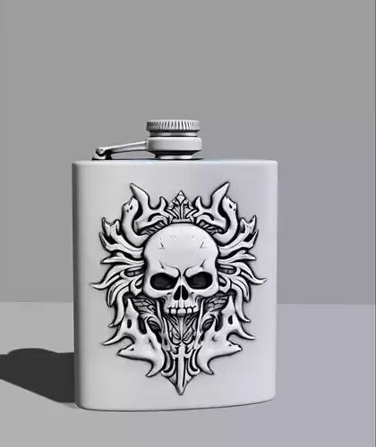 Flask drink skull
