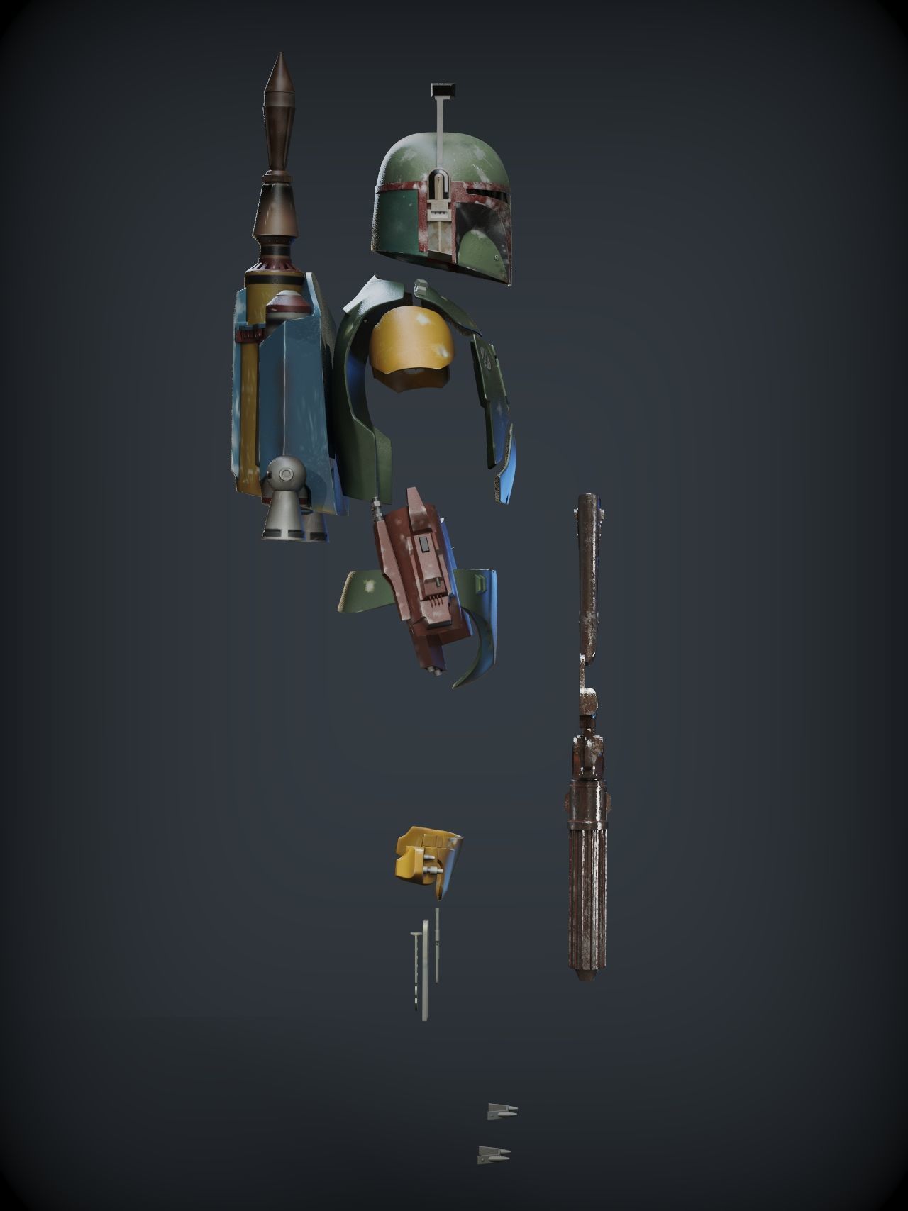 BOBA FETT ROTJ ARMOR 3D print model_8