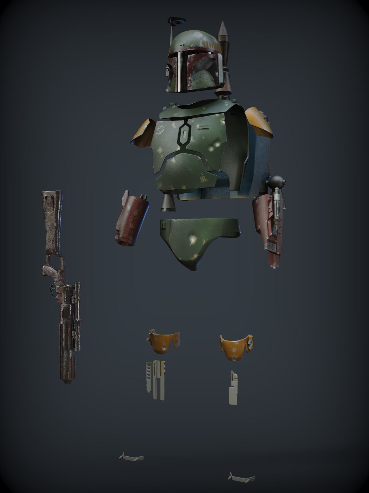 BOBA FETT ROTJ ARMOR 3D print model_3