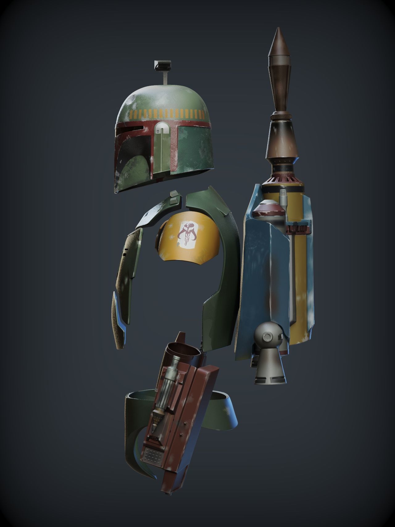 BOBA FETT ROTJ ARMOR 3D print model_6