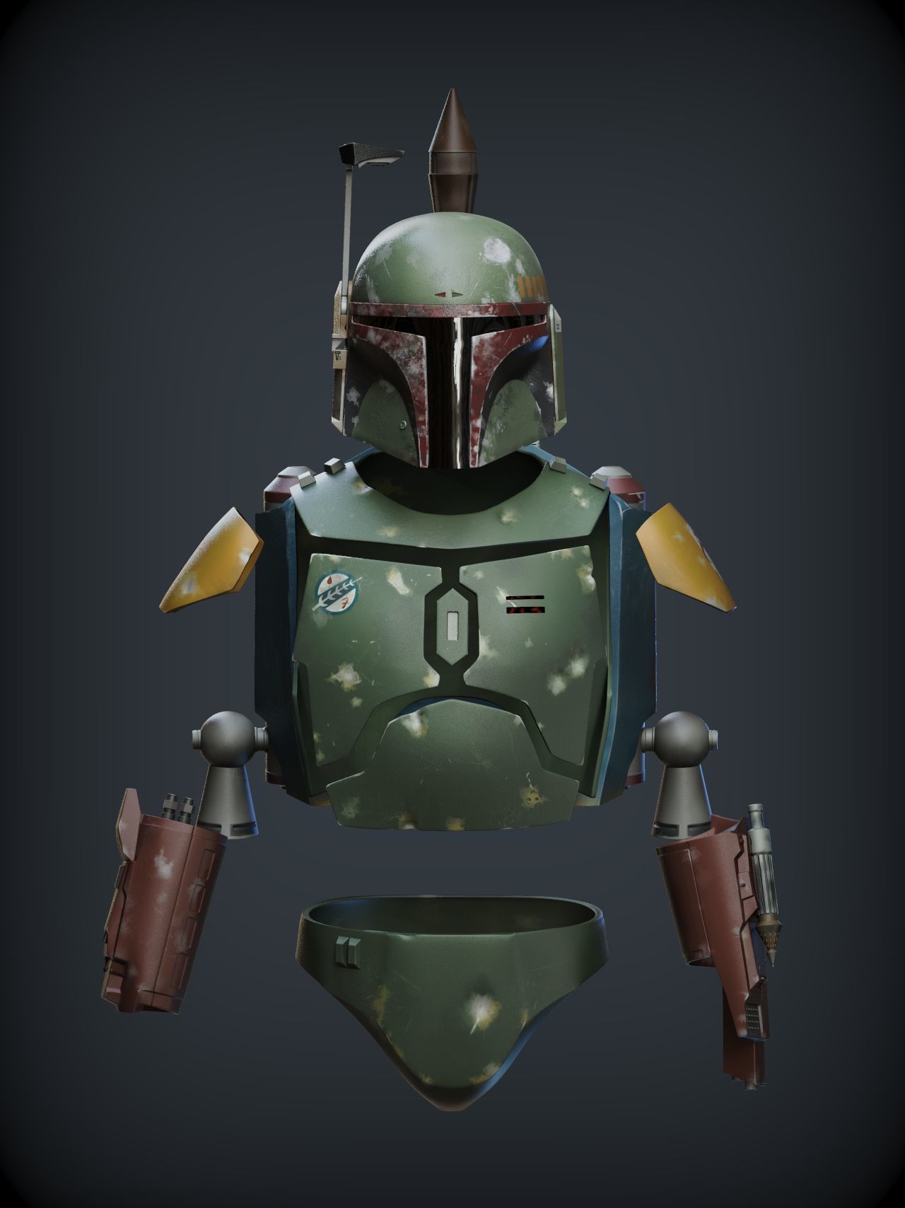 BOBA FETT ROTJ ARMOR 3D print model_1
