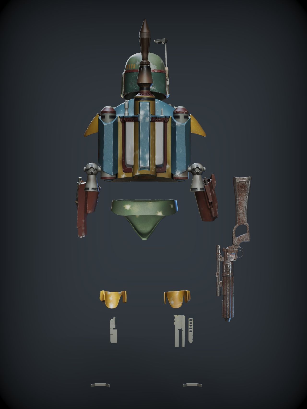 BOBA FETT ROTJ ARMOR 3D print model_15