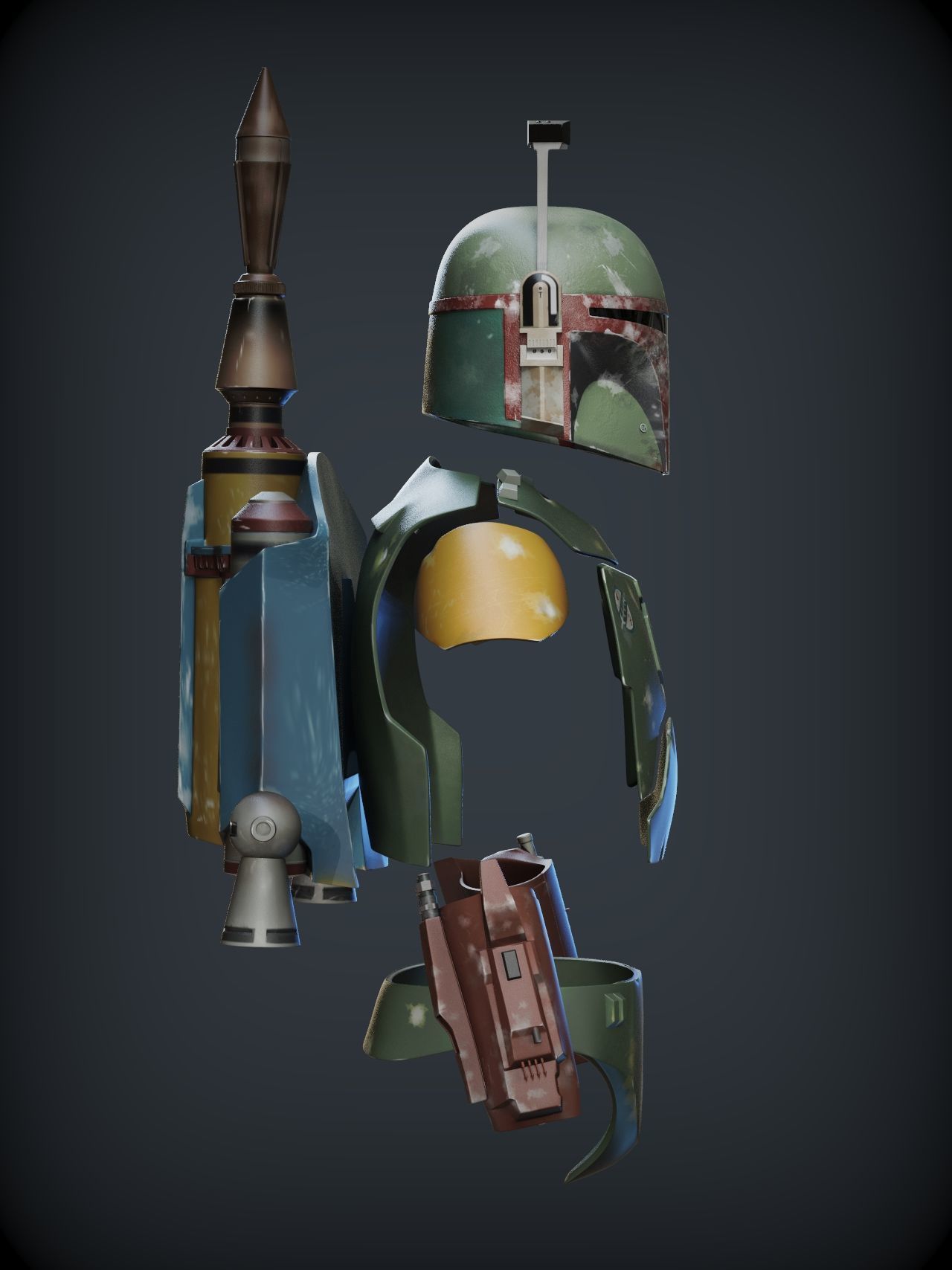 BOBA FETT ROTJ ARMOR 3D print model_9