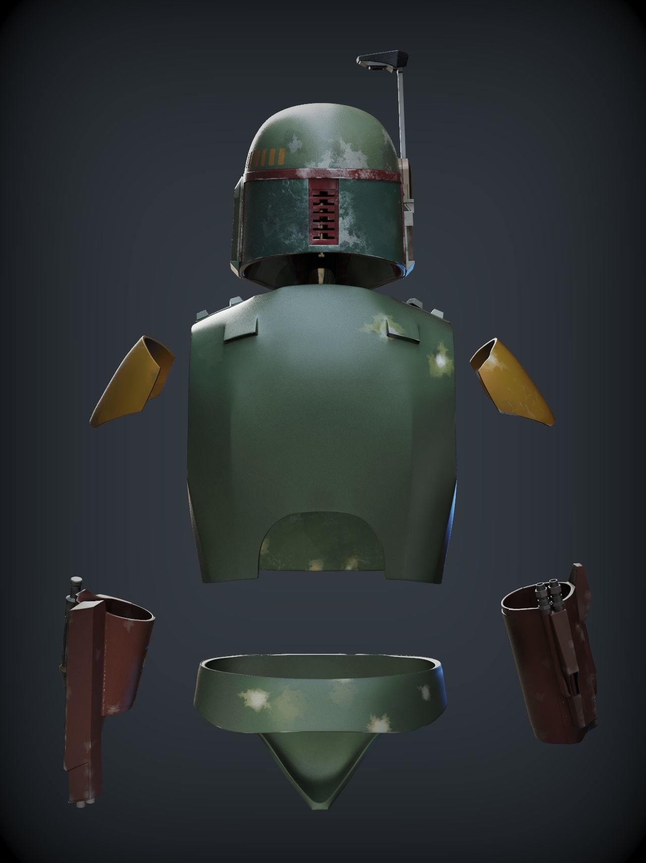 BOBA FETT ROTJ ARMOR 3D print model_7