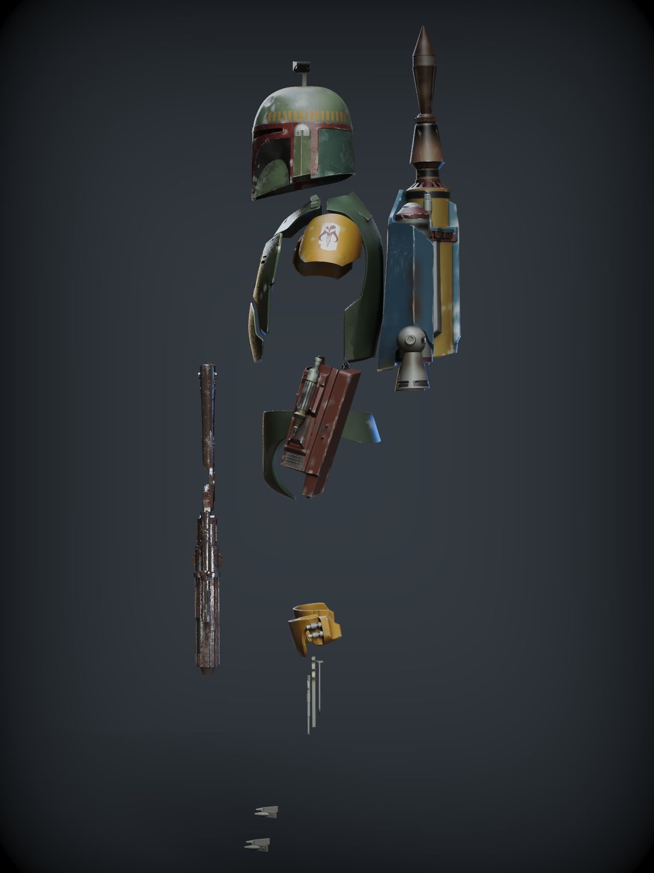 BOBA FETT ROTJ ARMOR 3D print model_5