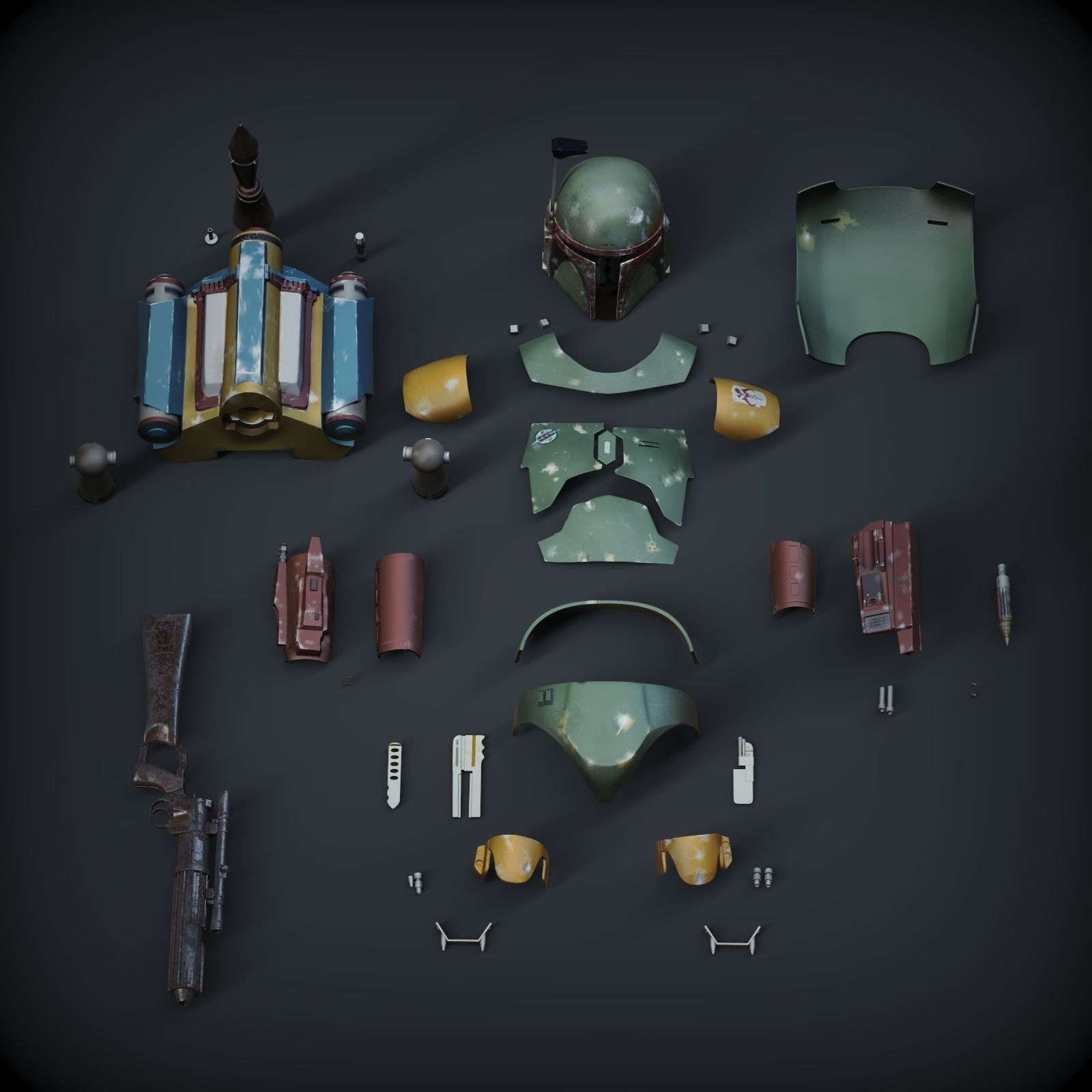 BOBA FETT ROTJ ARMOR 3D print model_2