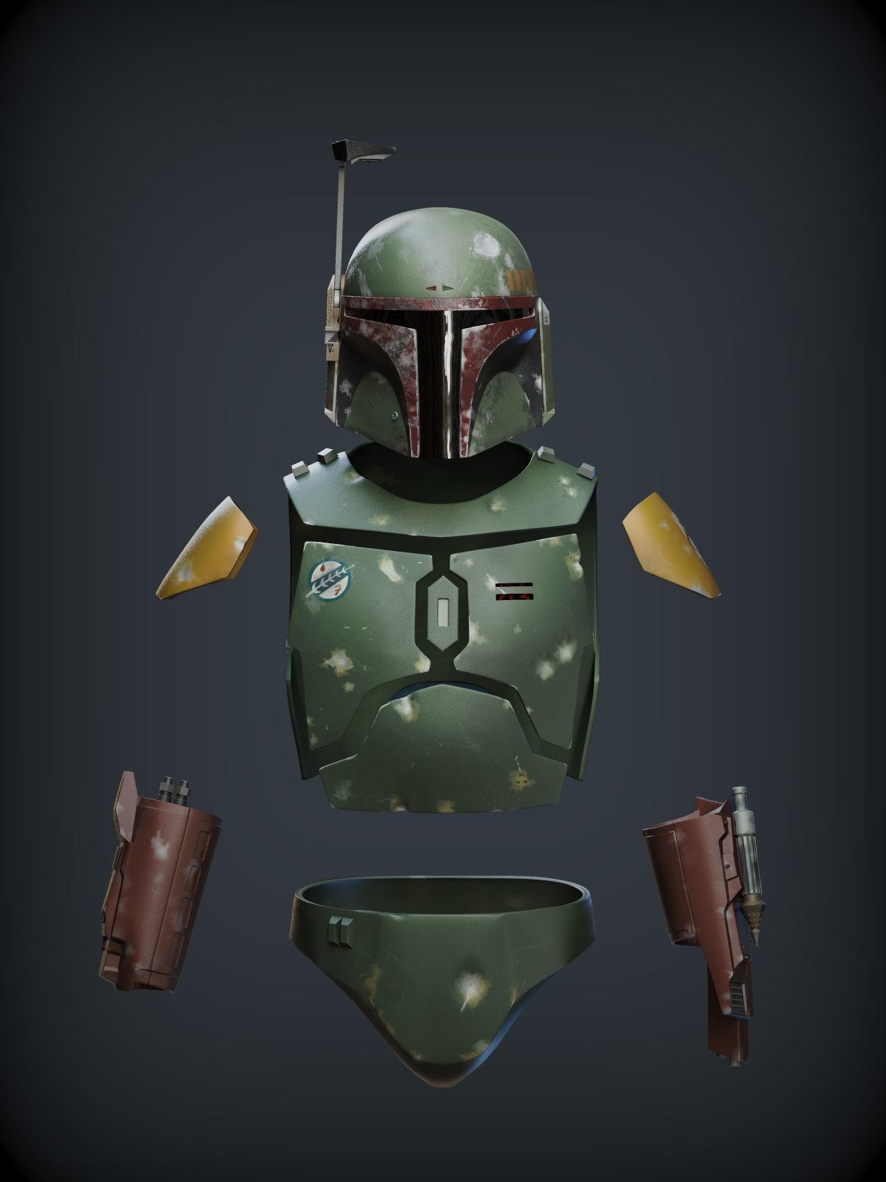 BOBA FETT ROTJ ARMOR 3D print model_17