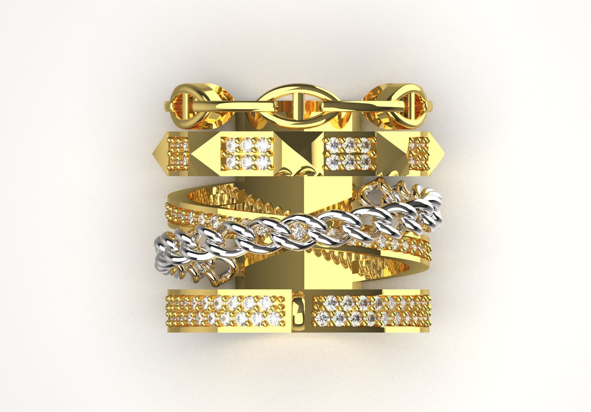 woman luxury jewelry ring jr00011 3D print model_2