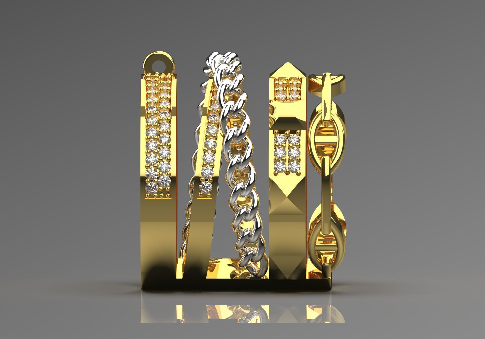 woman luxury jewelry ring jr00011 3D print model_1