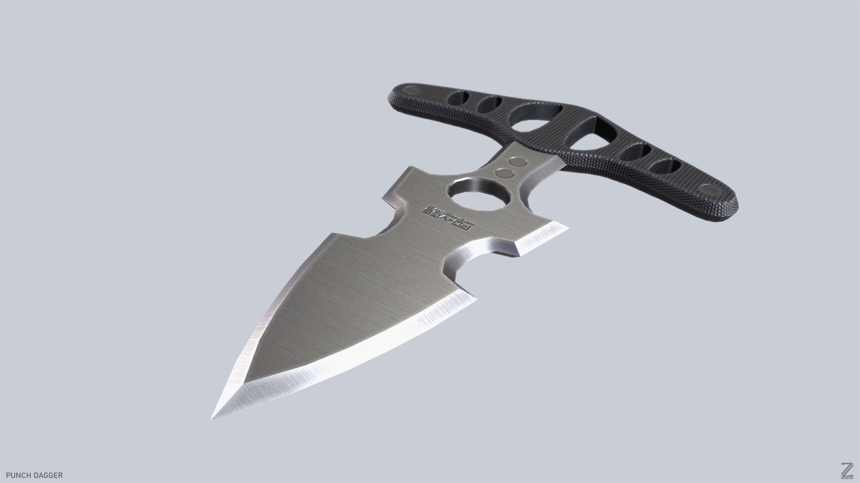 Punch dagger Low-poly 3D model_8