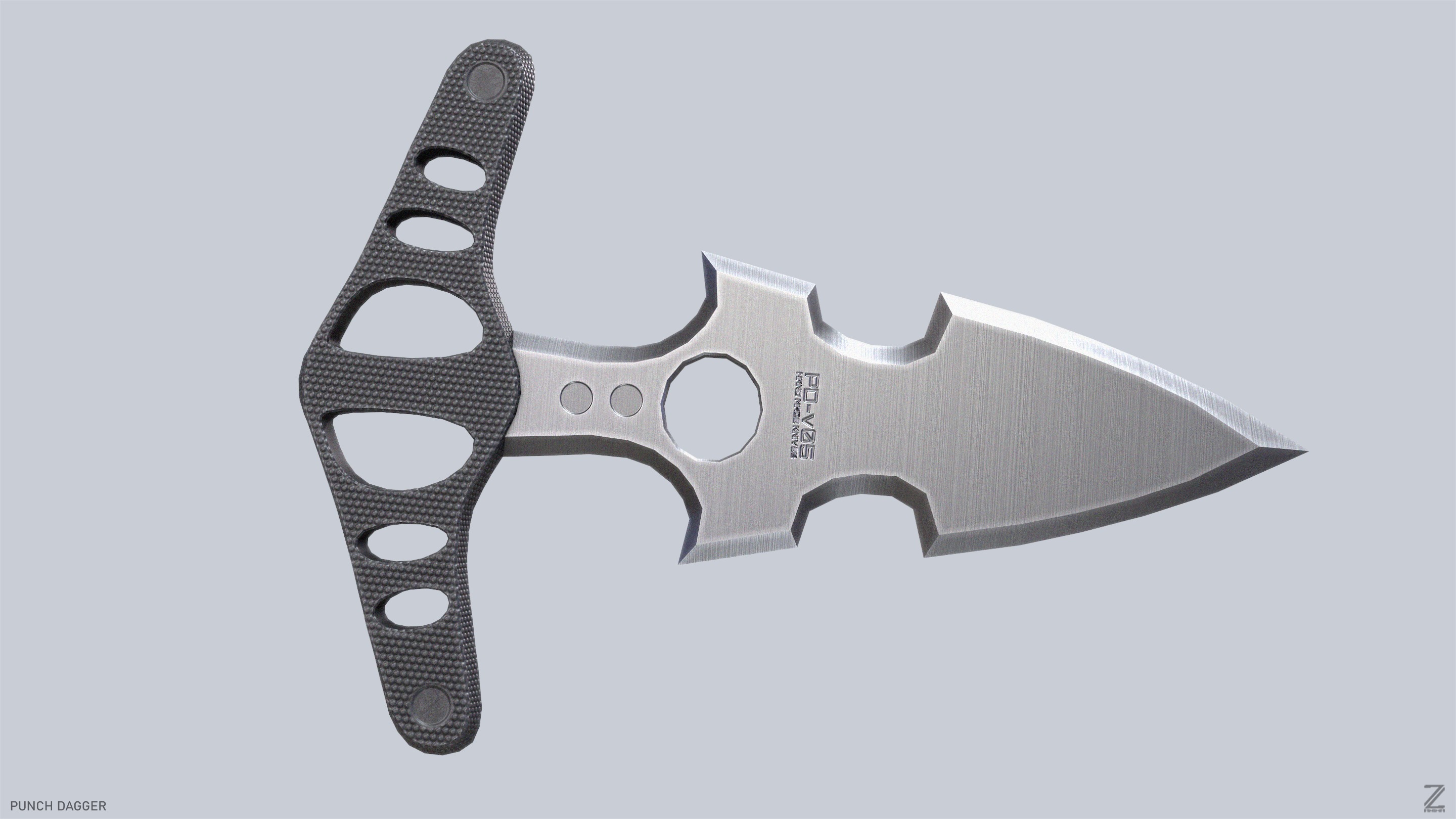 Punch dagger Low-poly 3D model_7