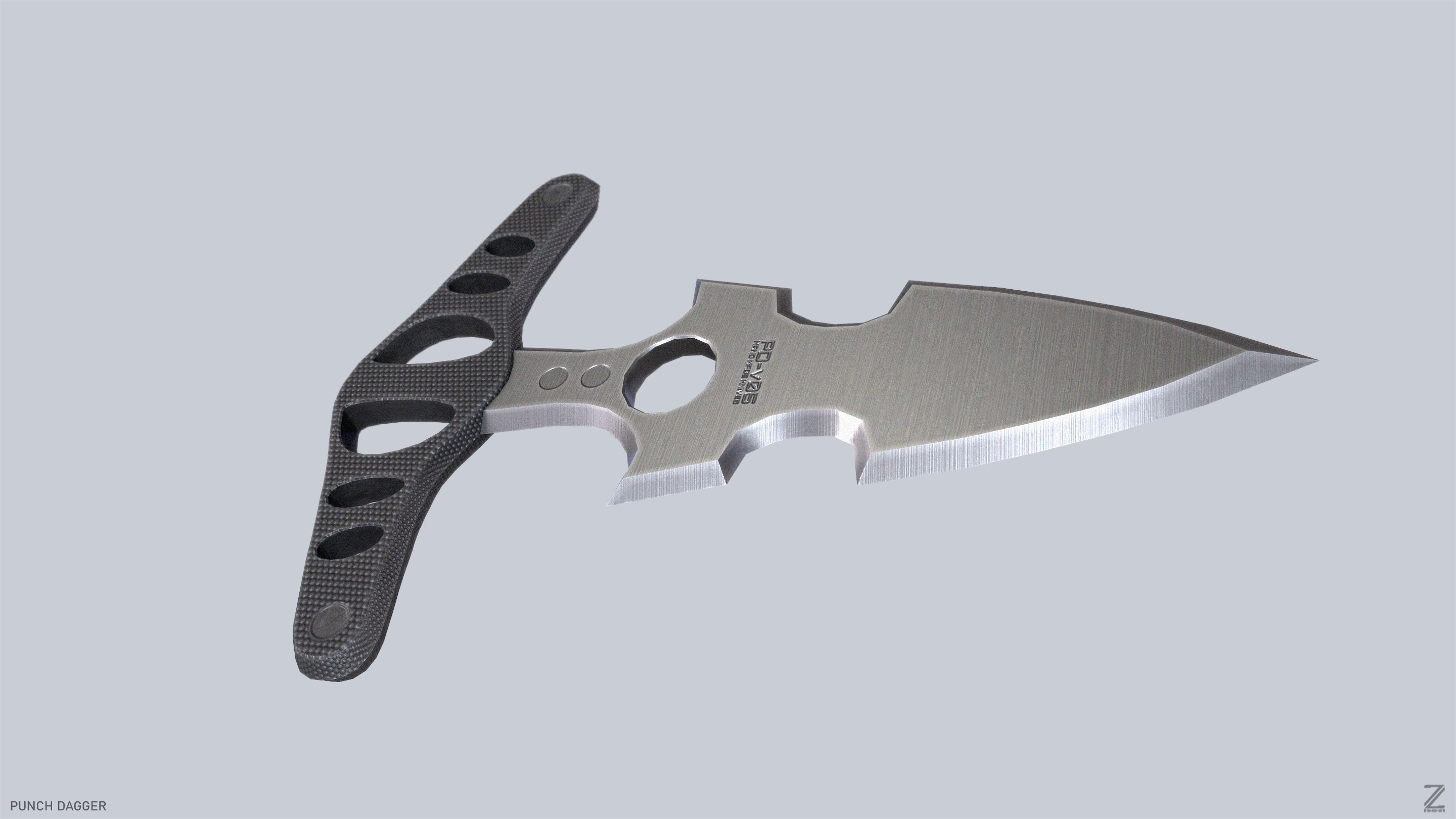 Punch dagger Low-poly 3D model_5