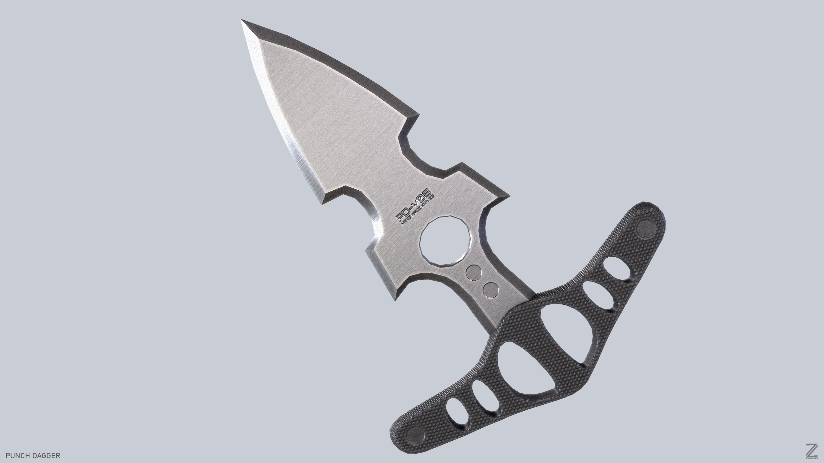 Punch dagger Low-poly 3D model_2