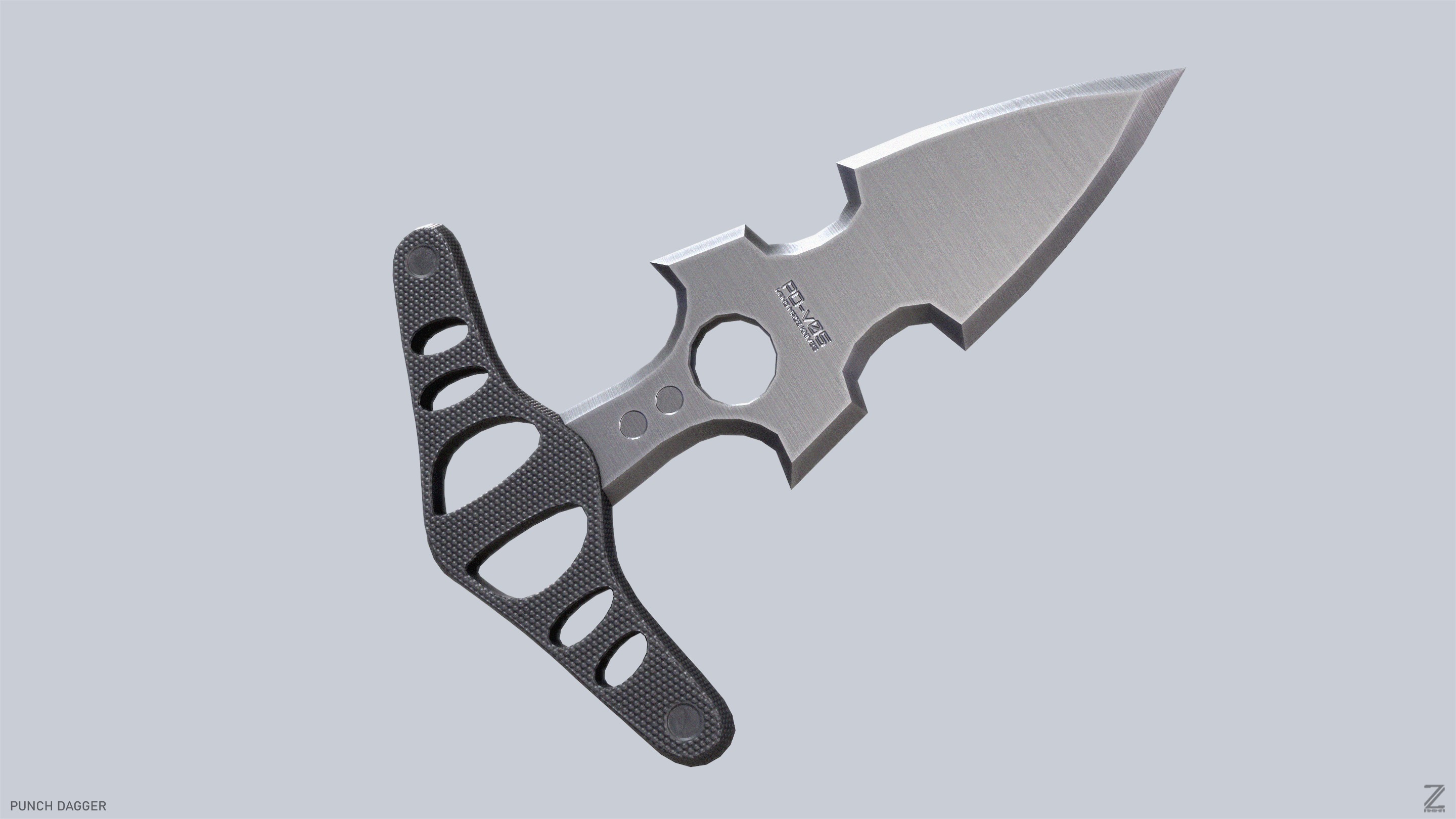Punch dagger Low-poly 3D model_4