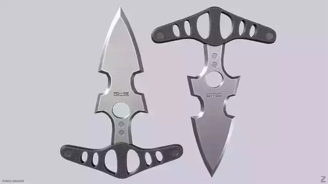 Punch dagger Low-poly 3D model