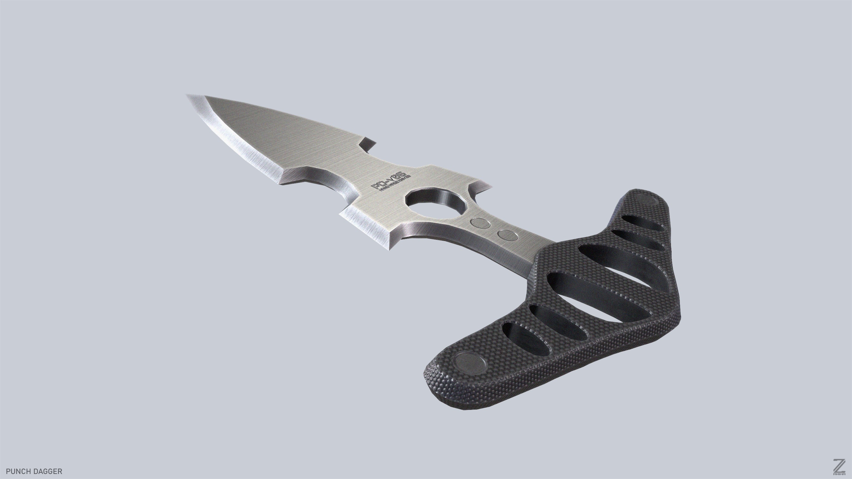 Punch dagger Low-poly 3D model_6