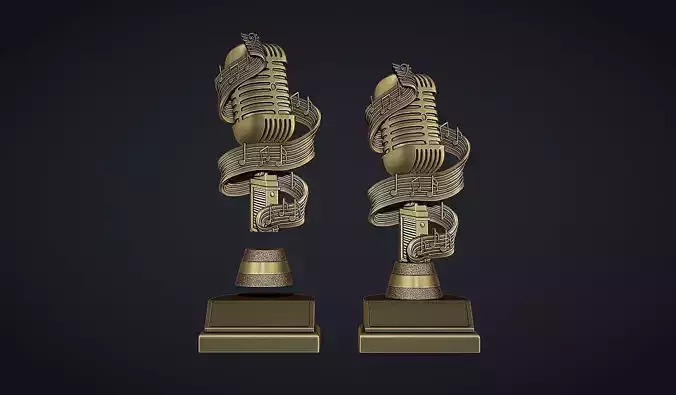 Microphone Award Trophy 3D print model