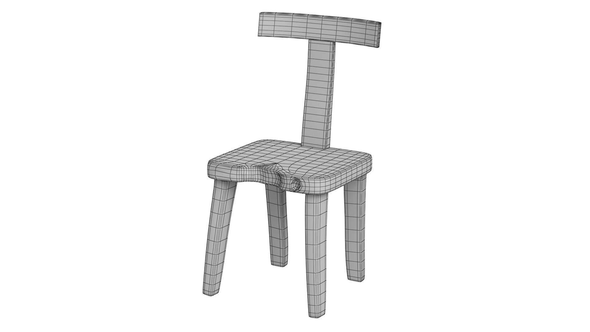 Sculpted Massive Dining Table V9 and T-Chairs 3D model_26