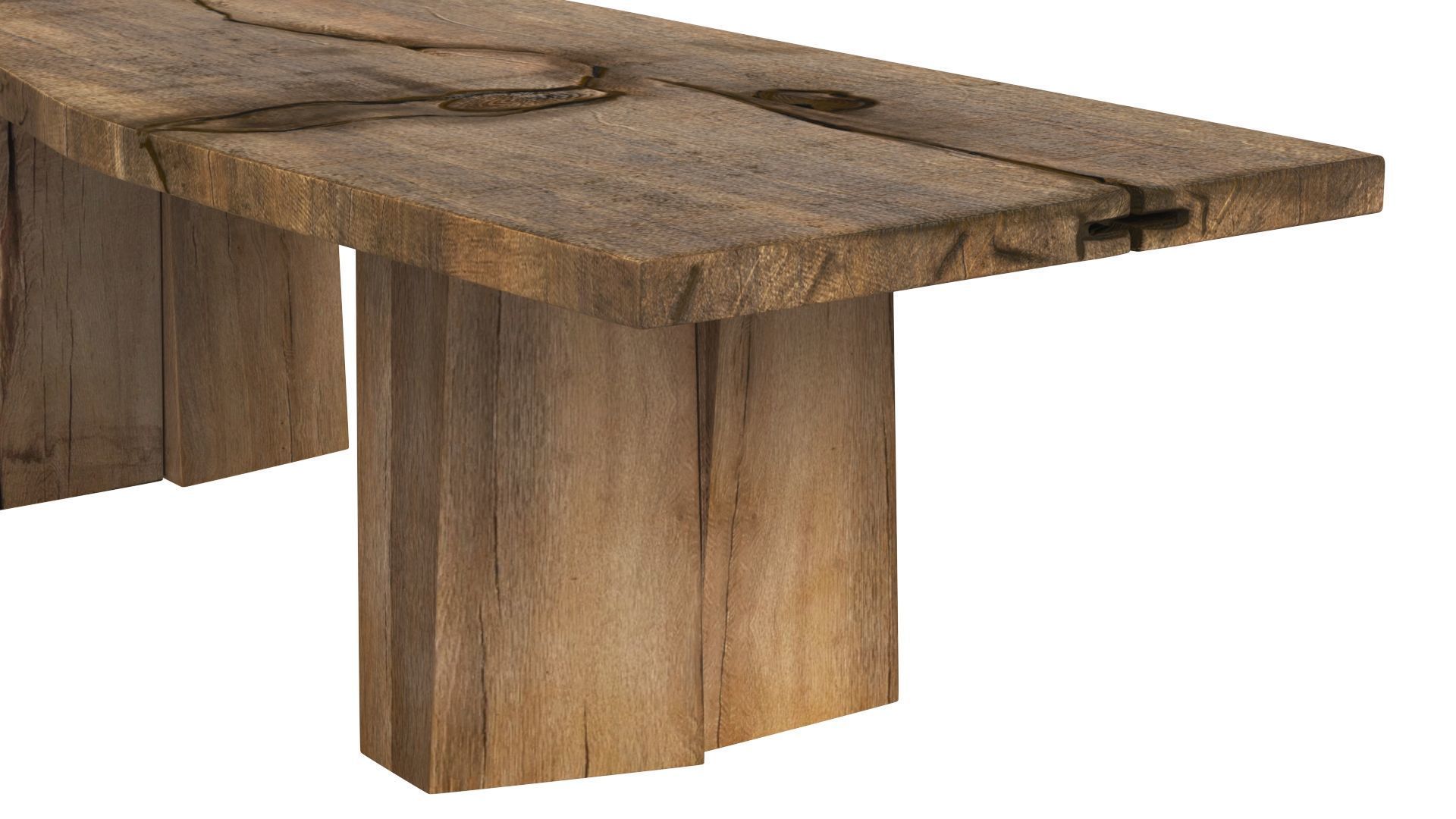 Sculpted Massive Dining Table V9 and T-Chairs 3D model_9