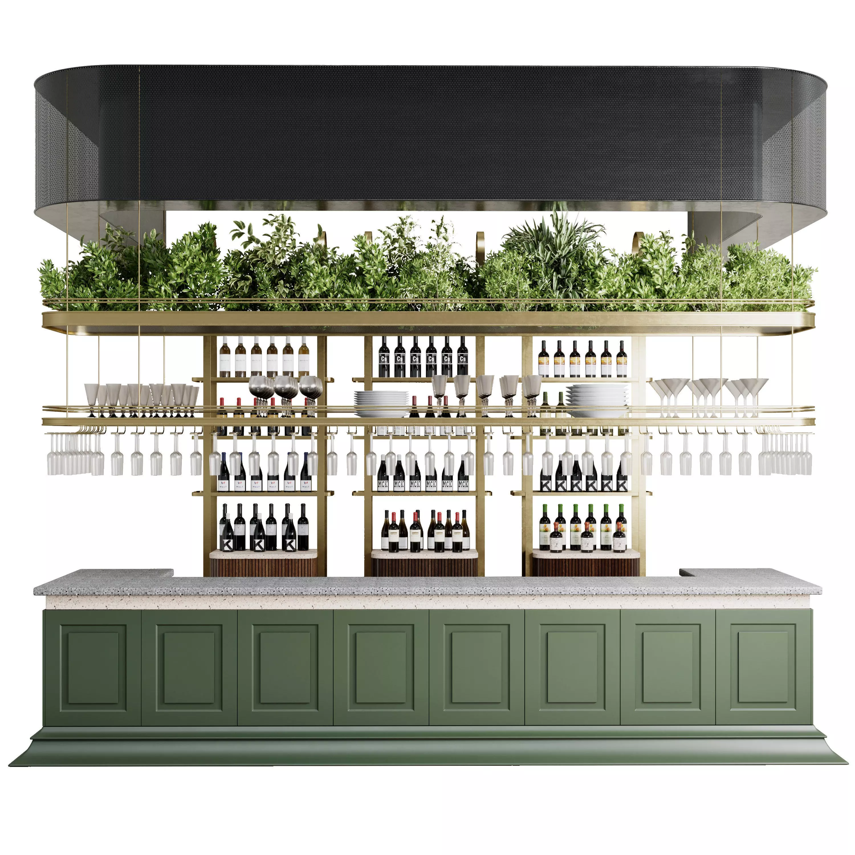 Reception Desk for Restaurant and Caffe with bar wine 11 3D model