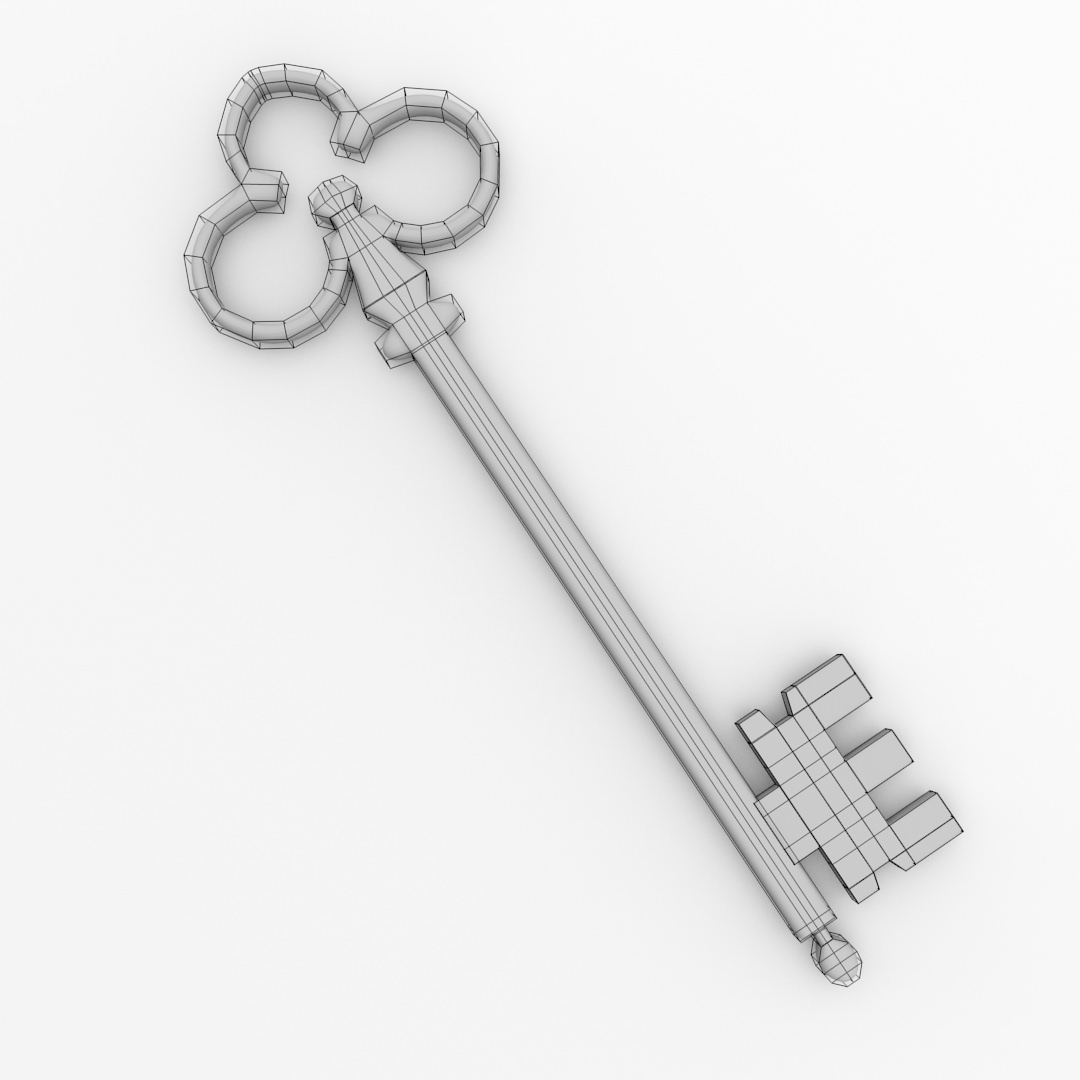 Golden Key 3D model_4