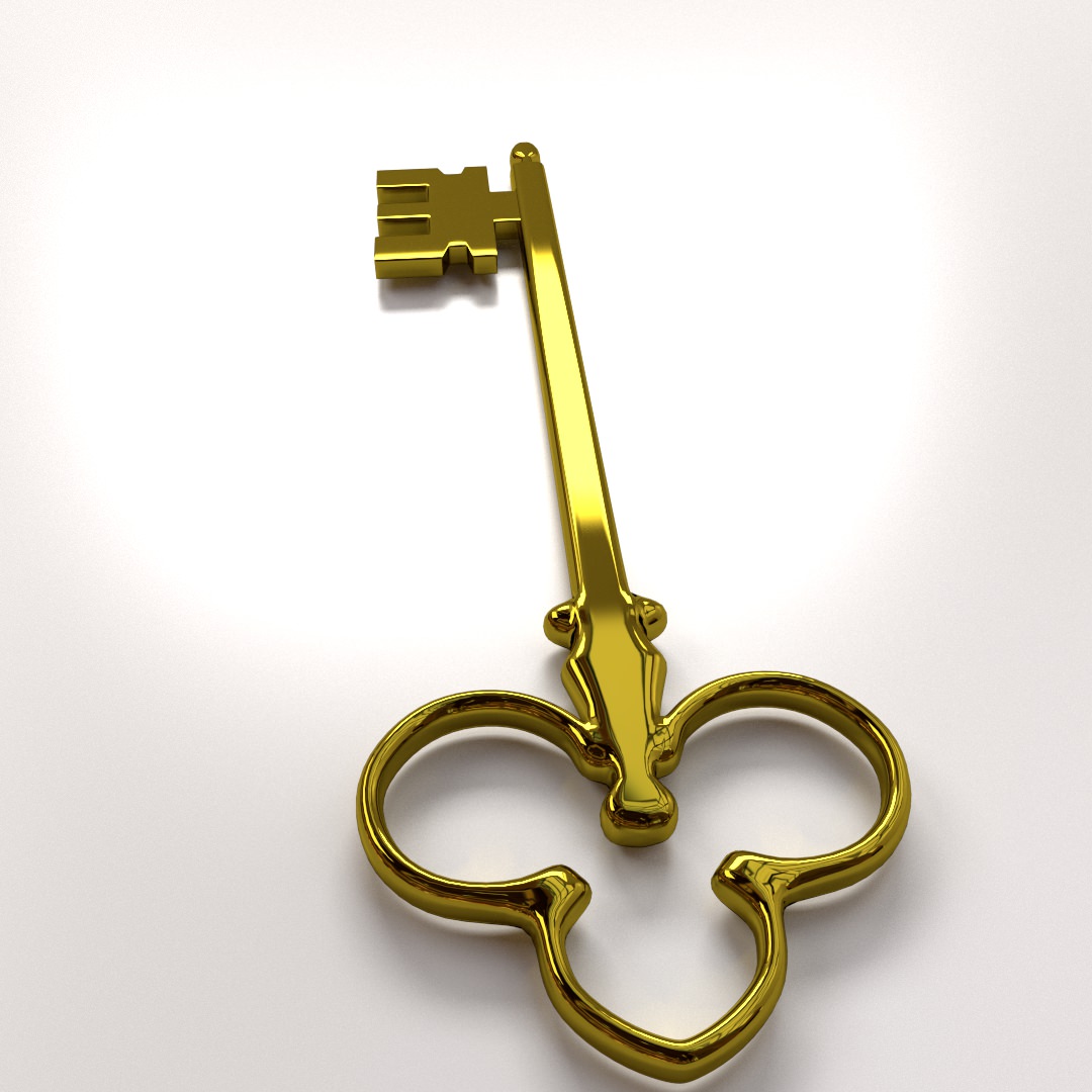Golden Key 3D model_2