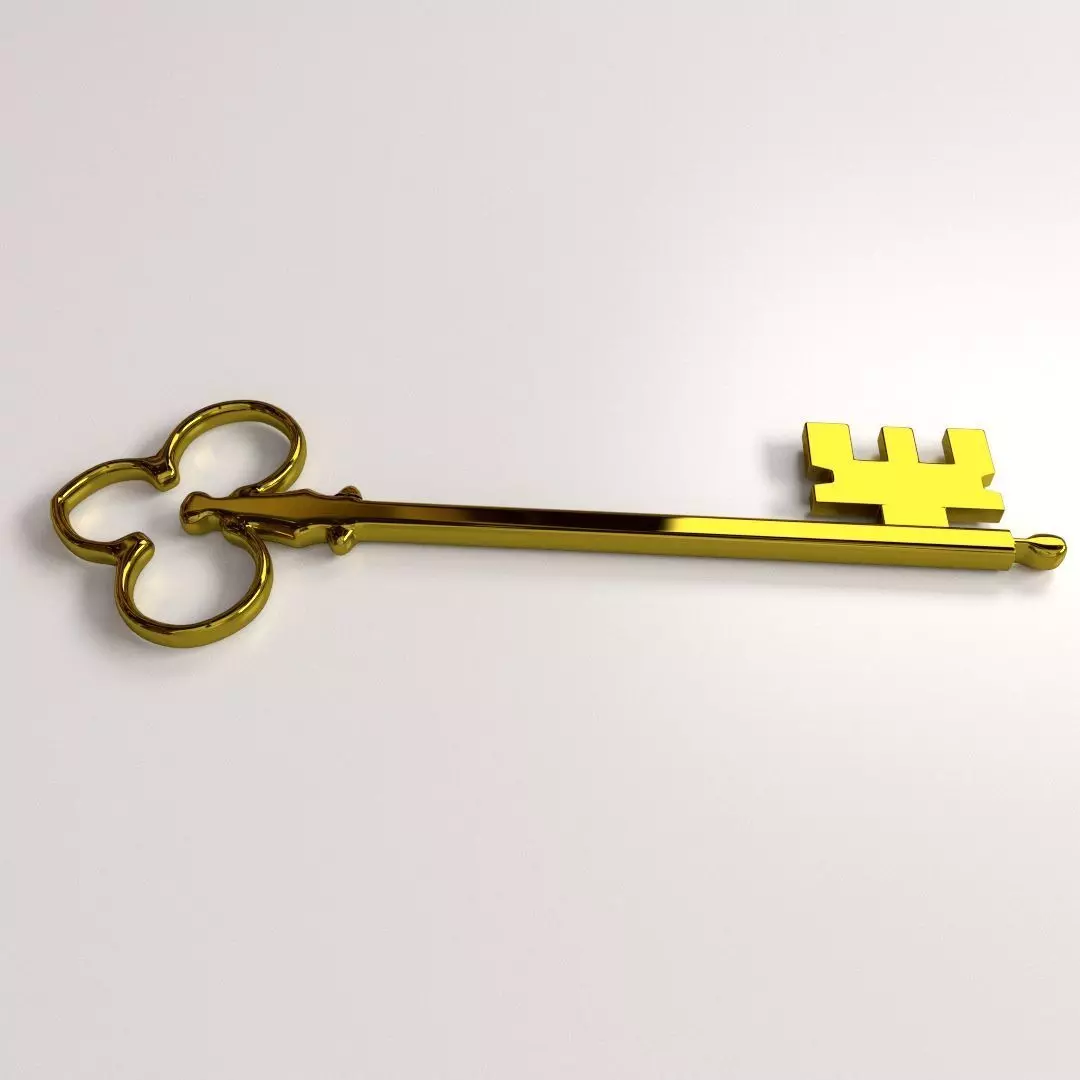 Golden Key 3D model_0