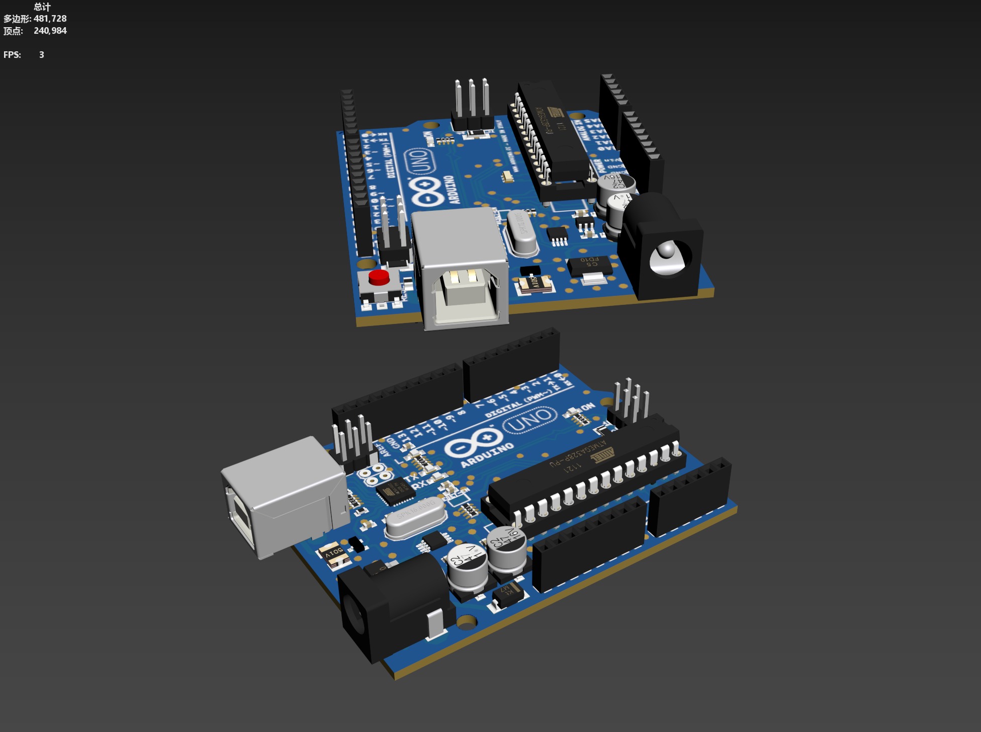 PCB circuit board 3D model_1