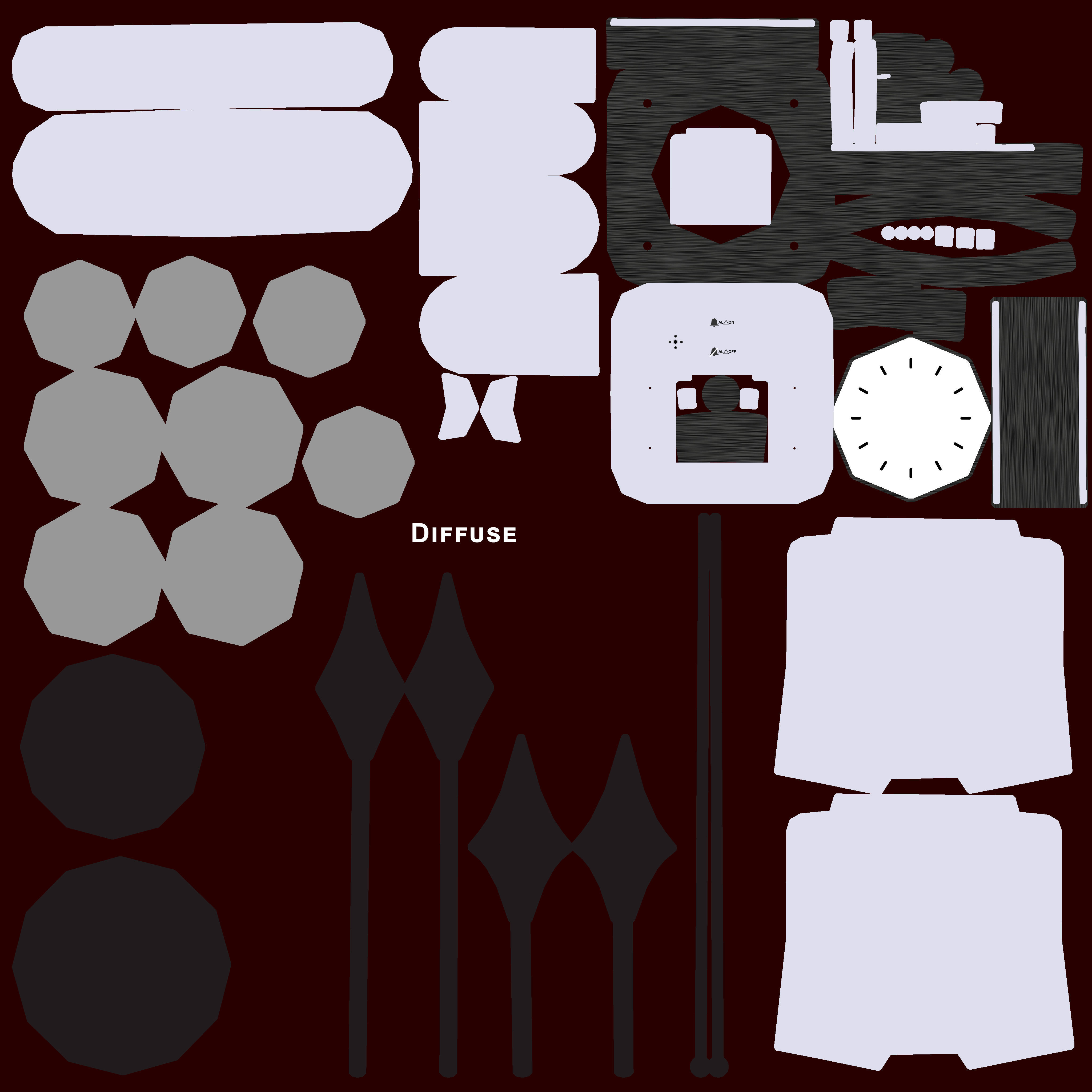 Alarm Clock 02 Low-poly 3D model_10