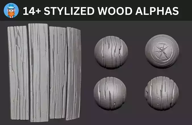14 Stylized Wooden Alphas