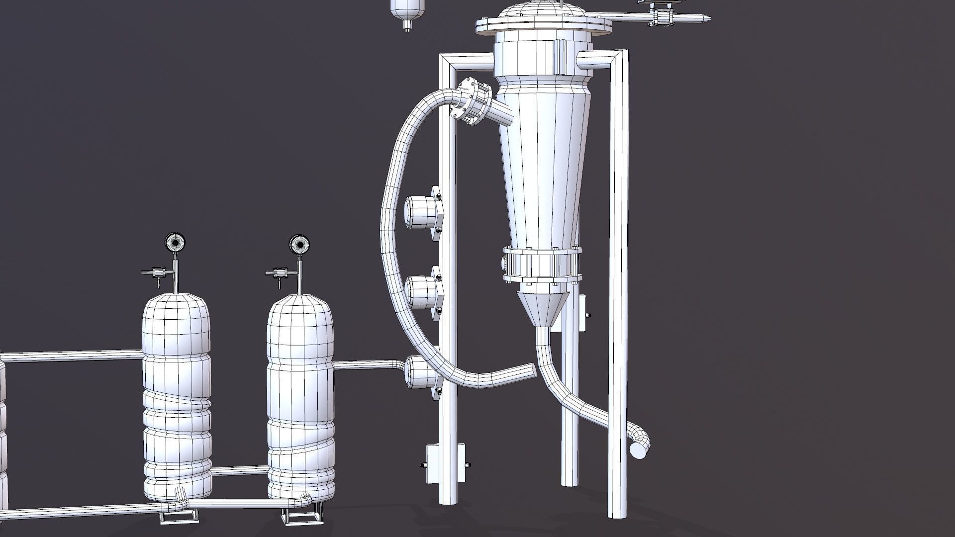 Conveying System Low-poly 3D model_25