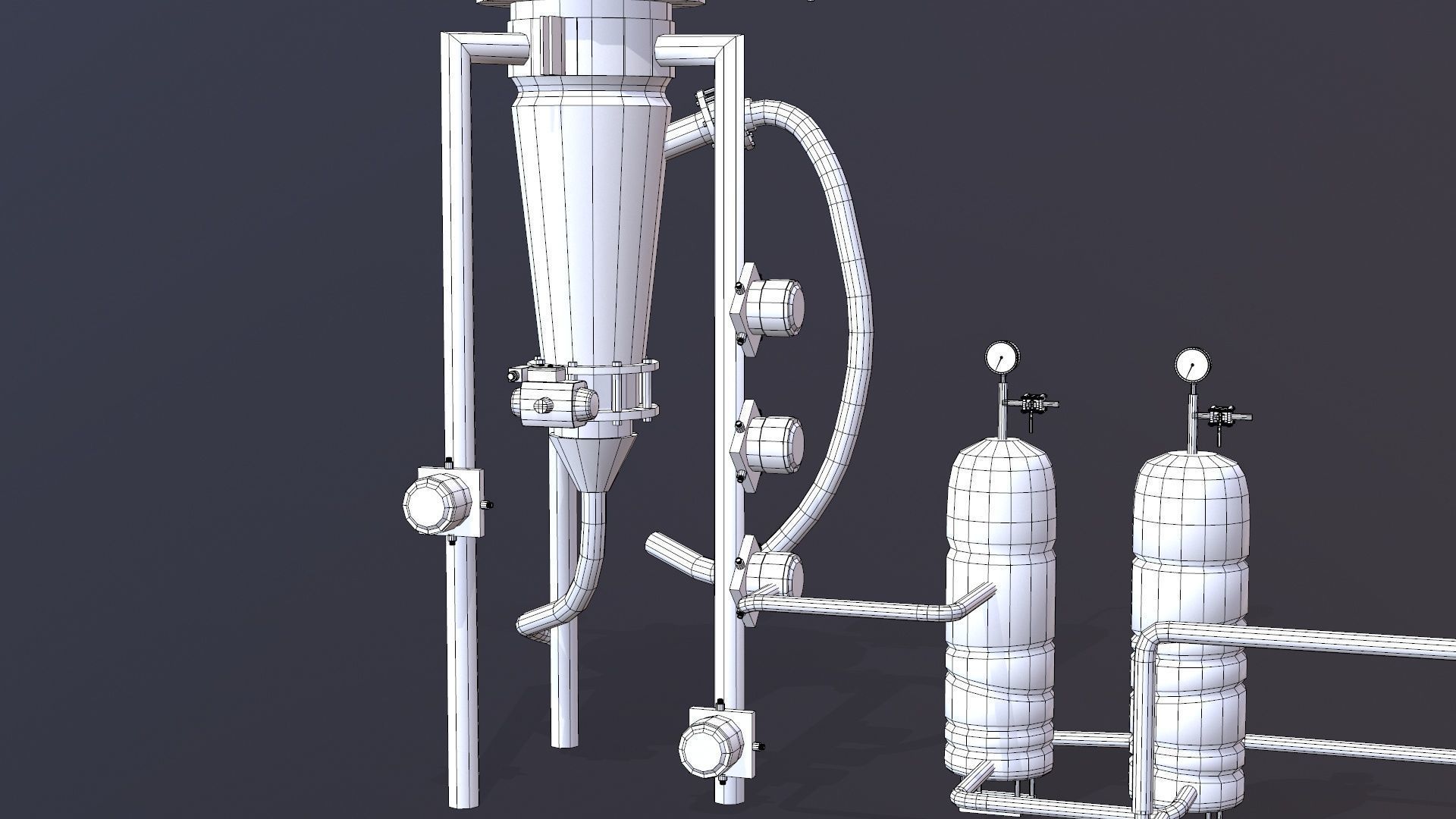Conveying System Low-poly 3D model_28