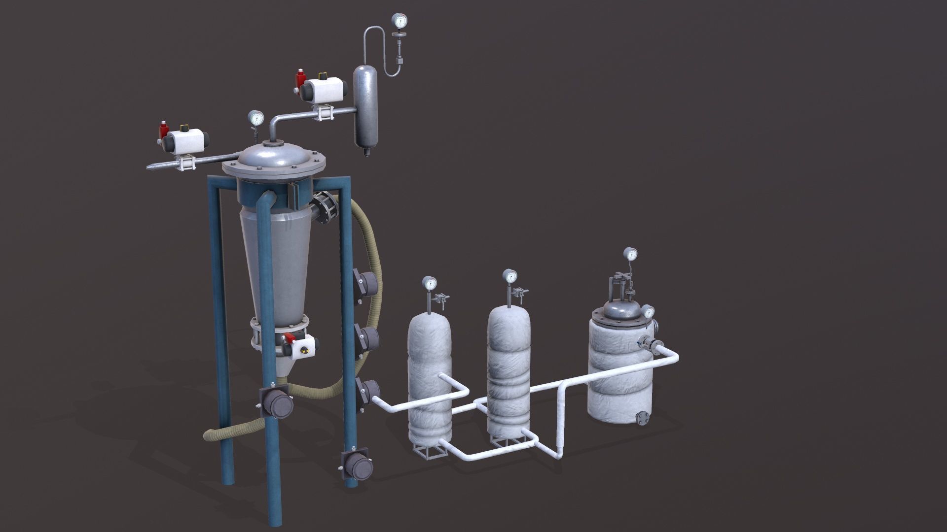 Conveying System Low-poly 3D model_4