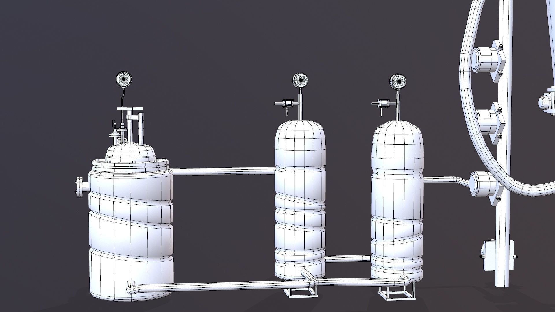 Conveying System Low-poly 3D model_26
