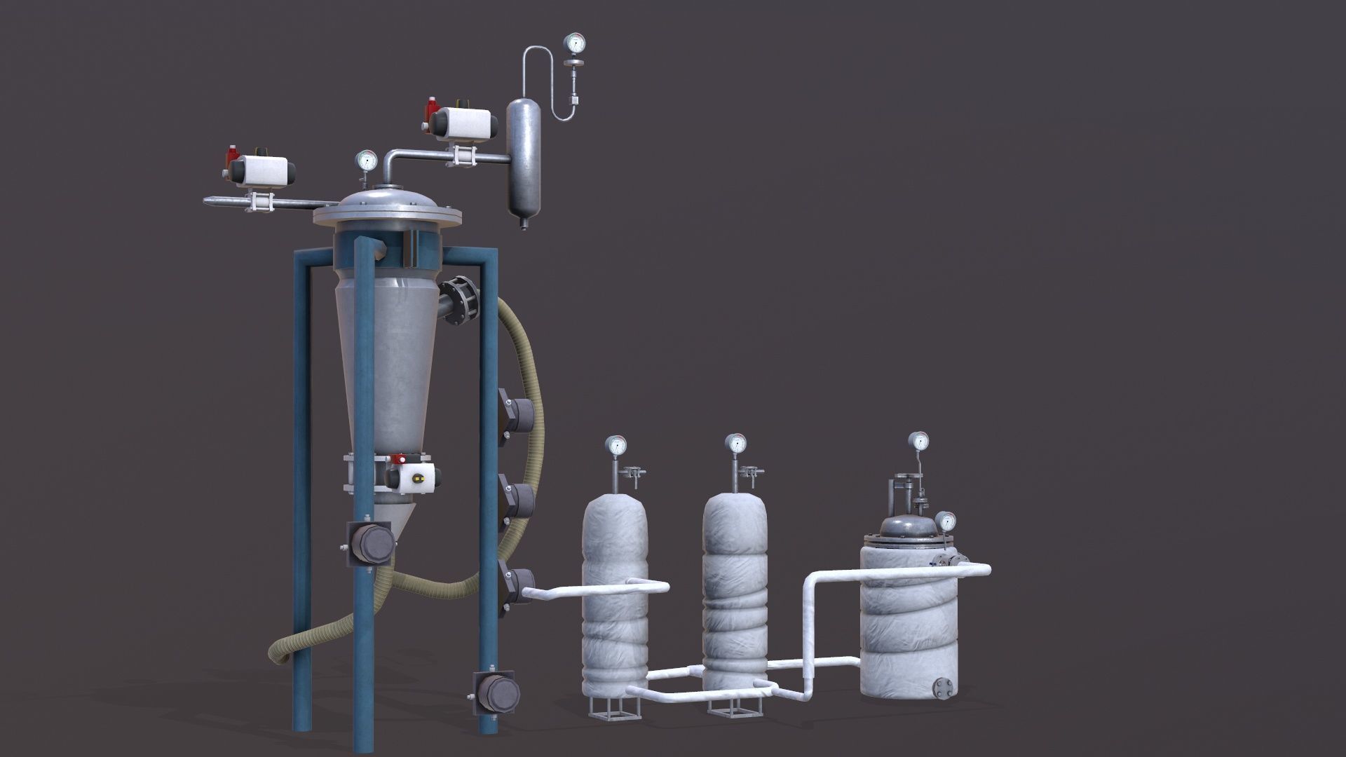 Conveying System Low-poly 3D model_3