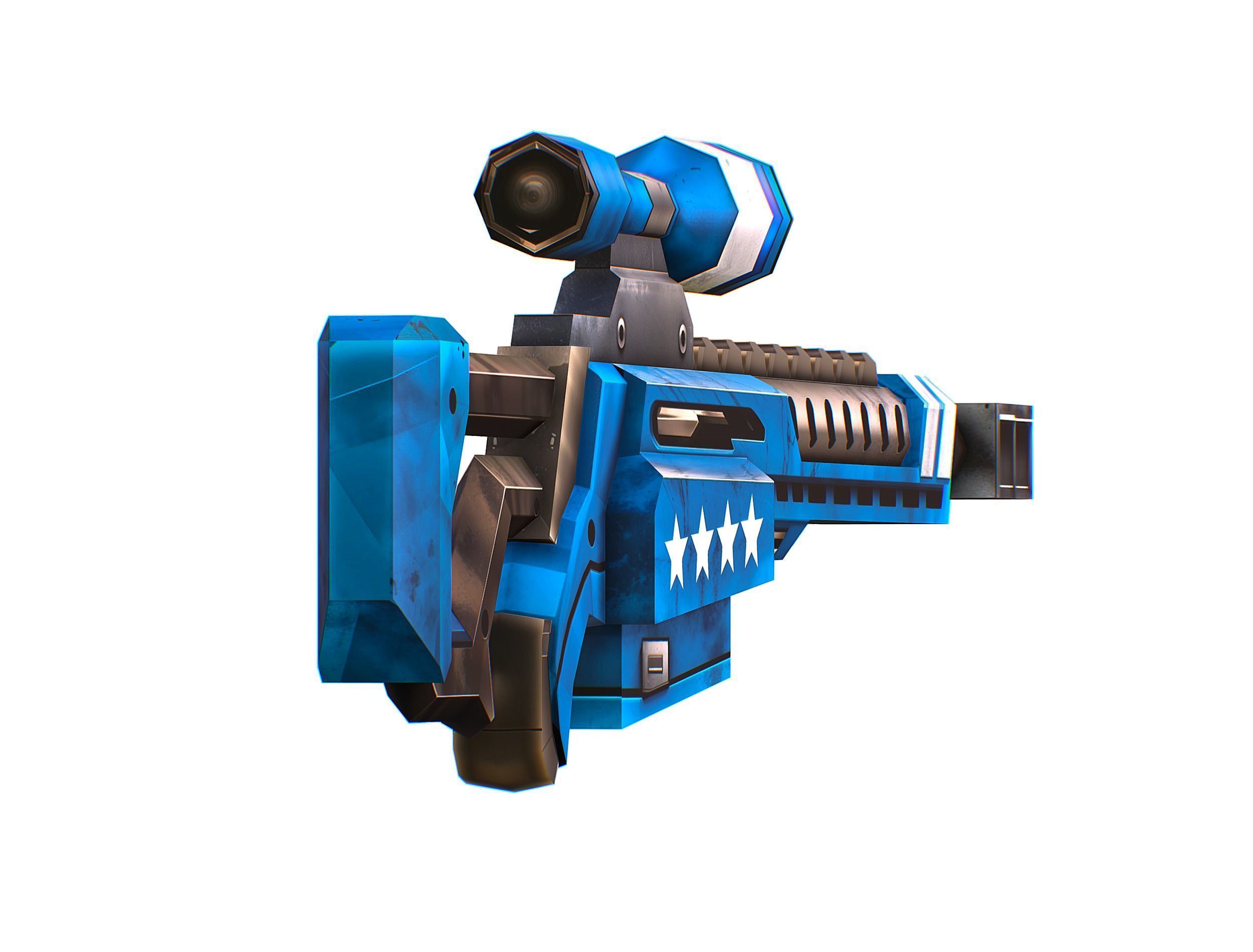 Weapons Set 4 Gun Pistol Assault rifle Sniper rifle machine gun 3D Model Collection_12