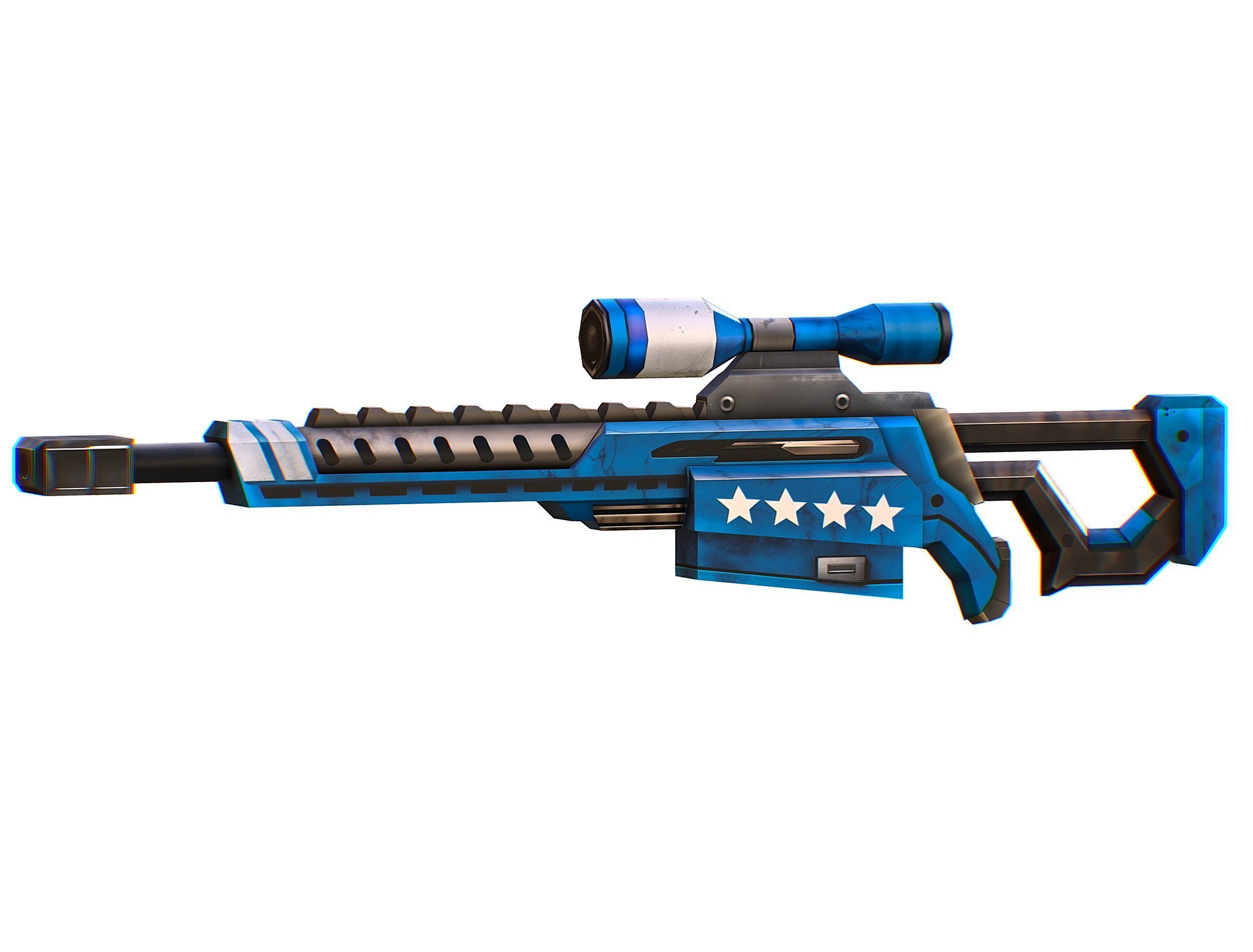 Weapons Set 4 Gun Pistol Assault rifle Sniper rifle machine gun 3D Model Collection_8